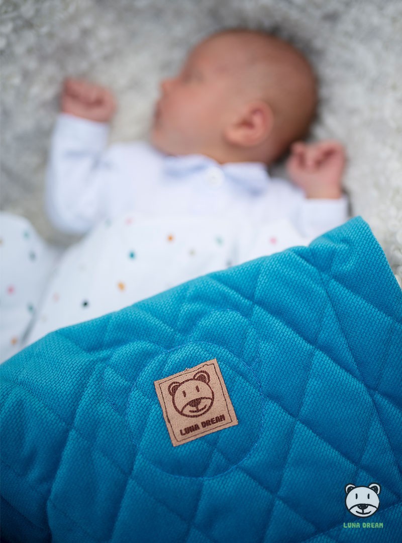 Kocyk dziecięcy Diamond Deep Blue - 100% bawełna, 50x70 cm