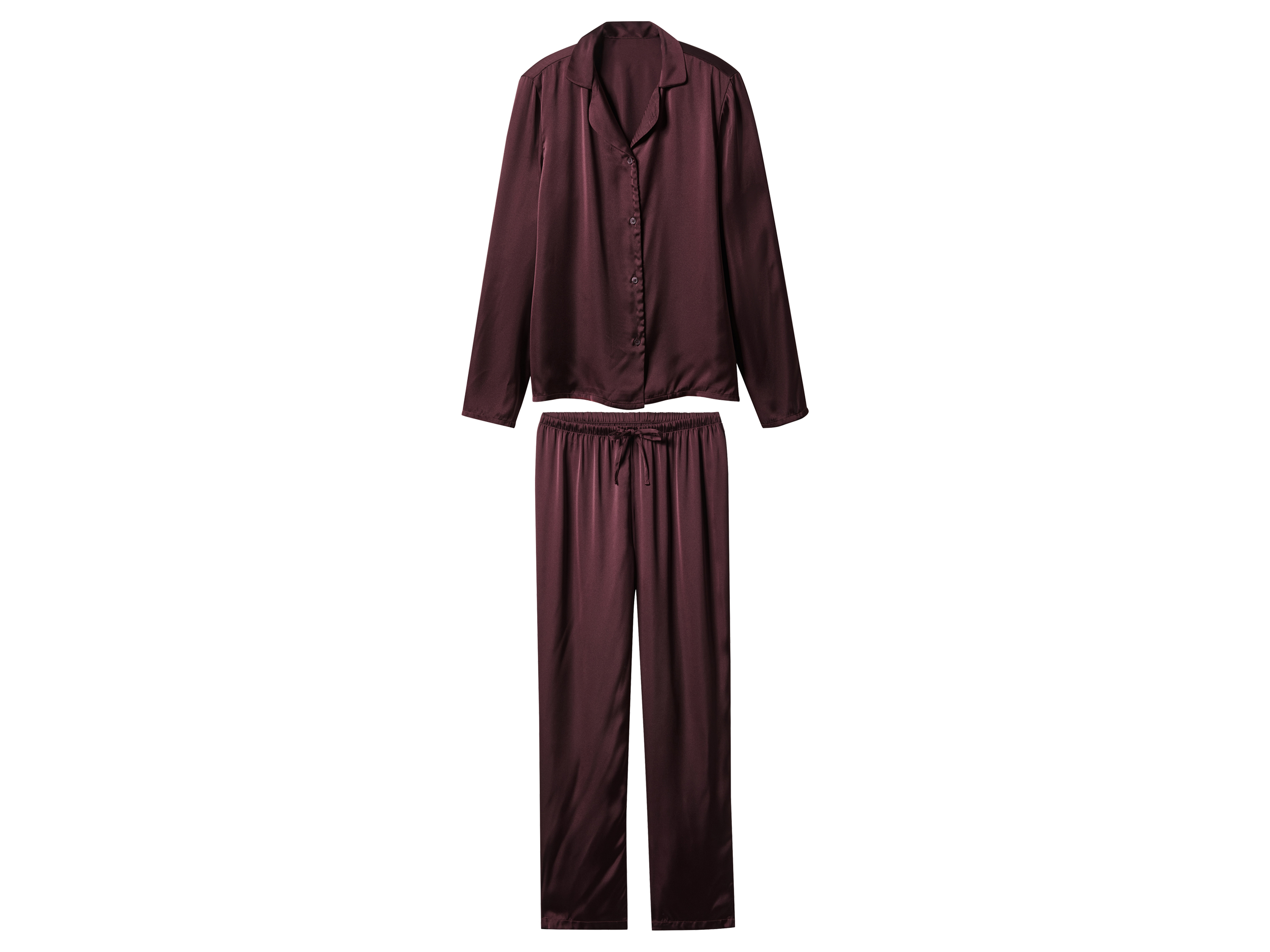 esmara Piżama satynowa damska burgundowy, S36/38