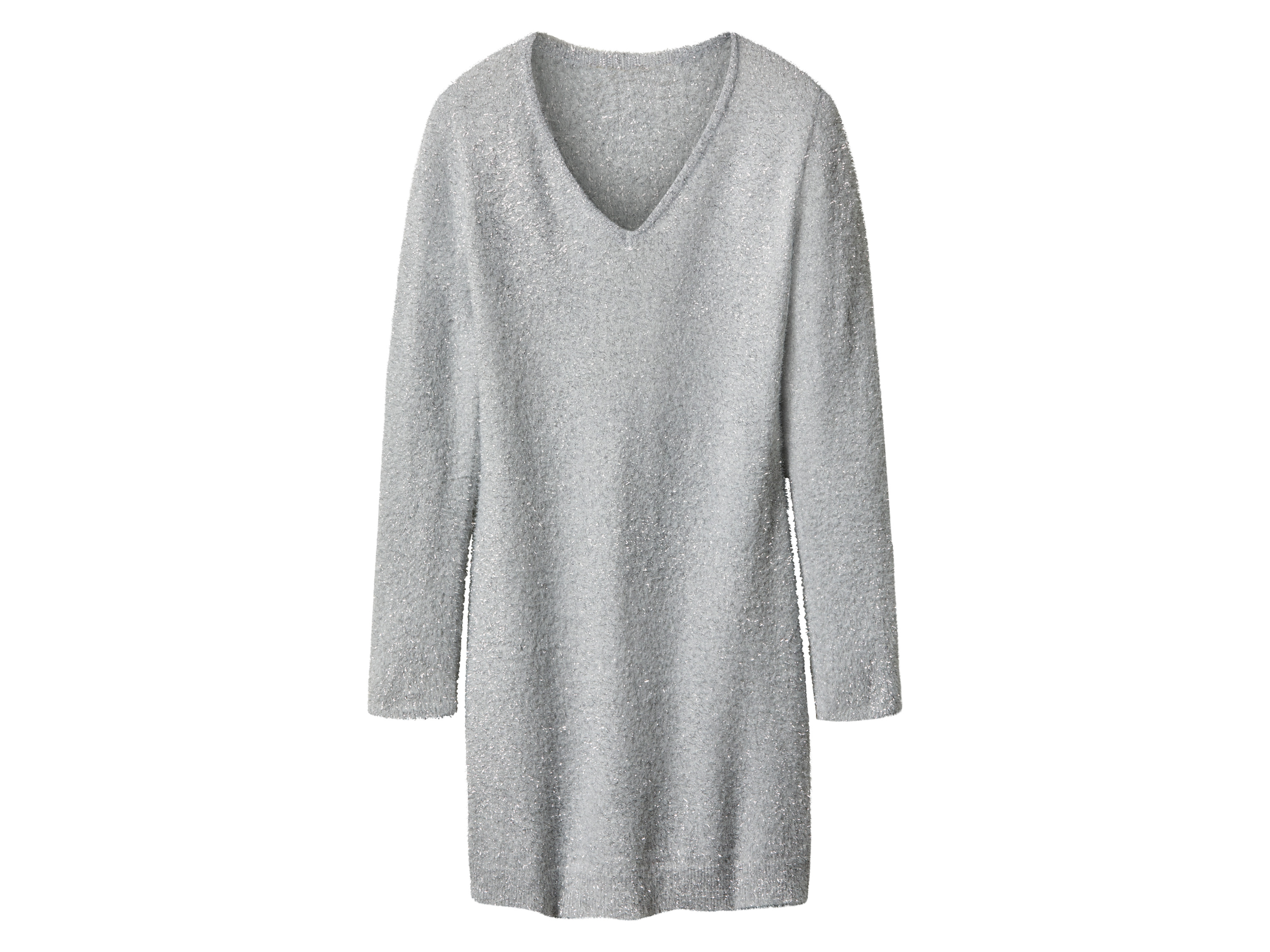 esmara Sukienka dzianinowa damska Srebrny, XS 32/34