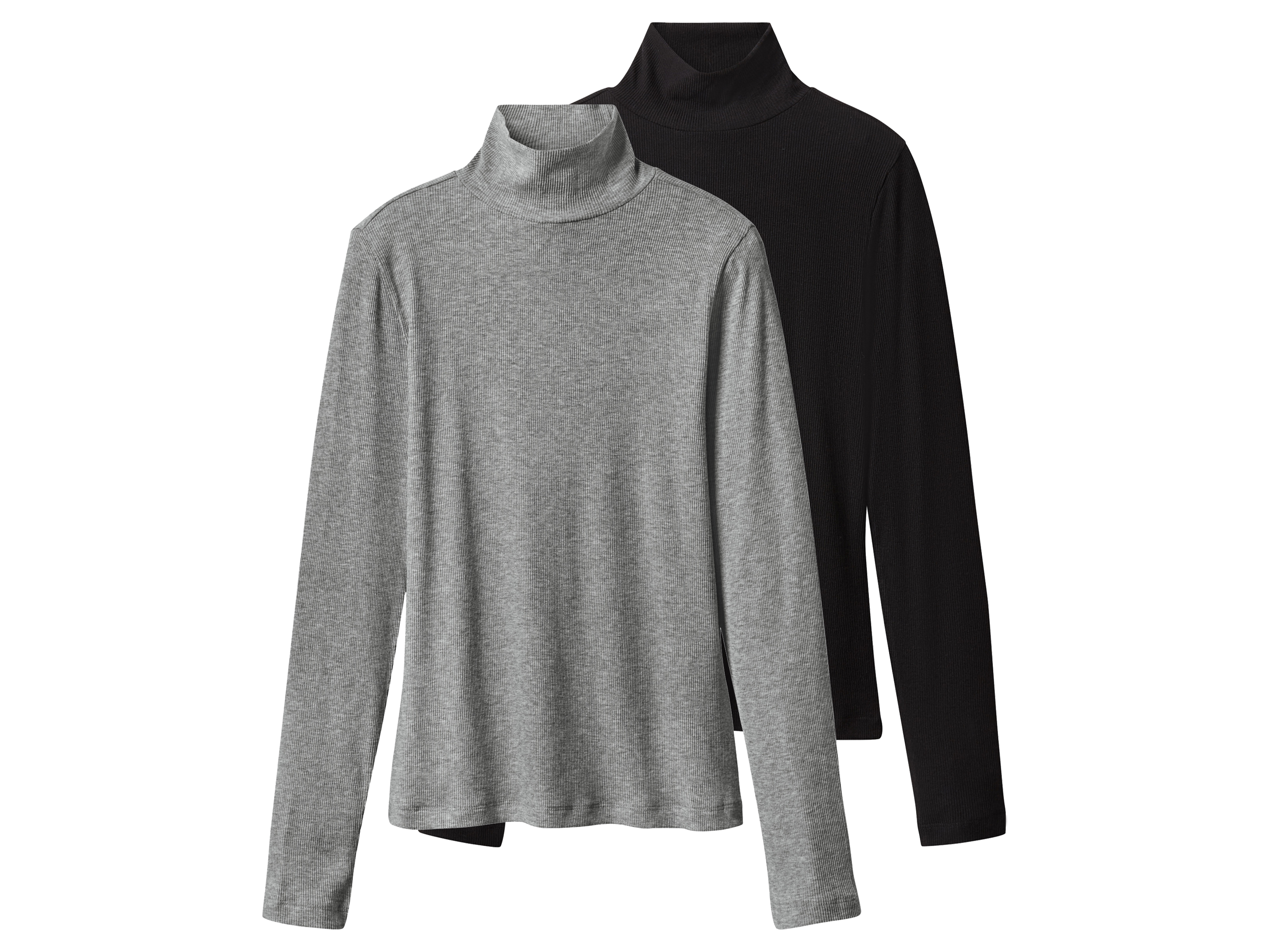 esmara Golfy damskie, 2 sztuki Czarny/szary, XS 32/34