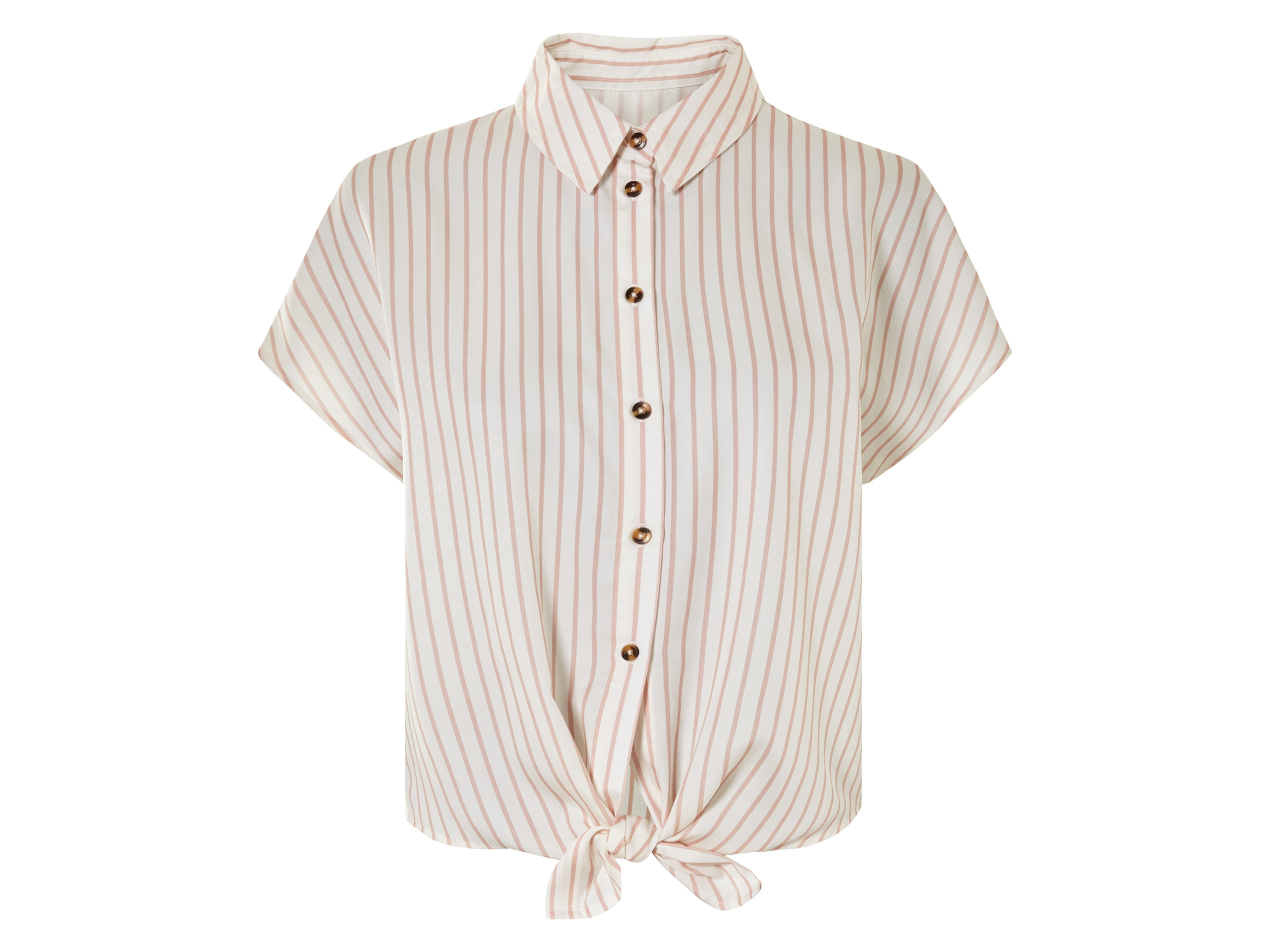 esmara Bluzka damska z wiązaniem Biały/ różowy, 46