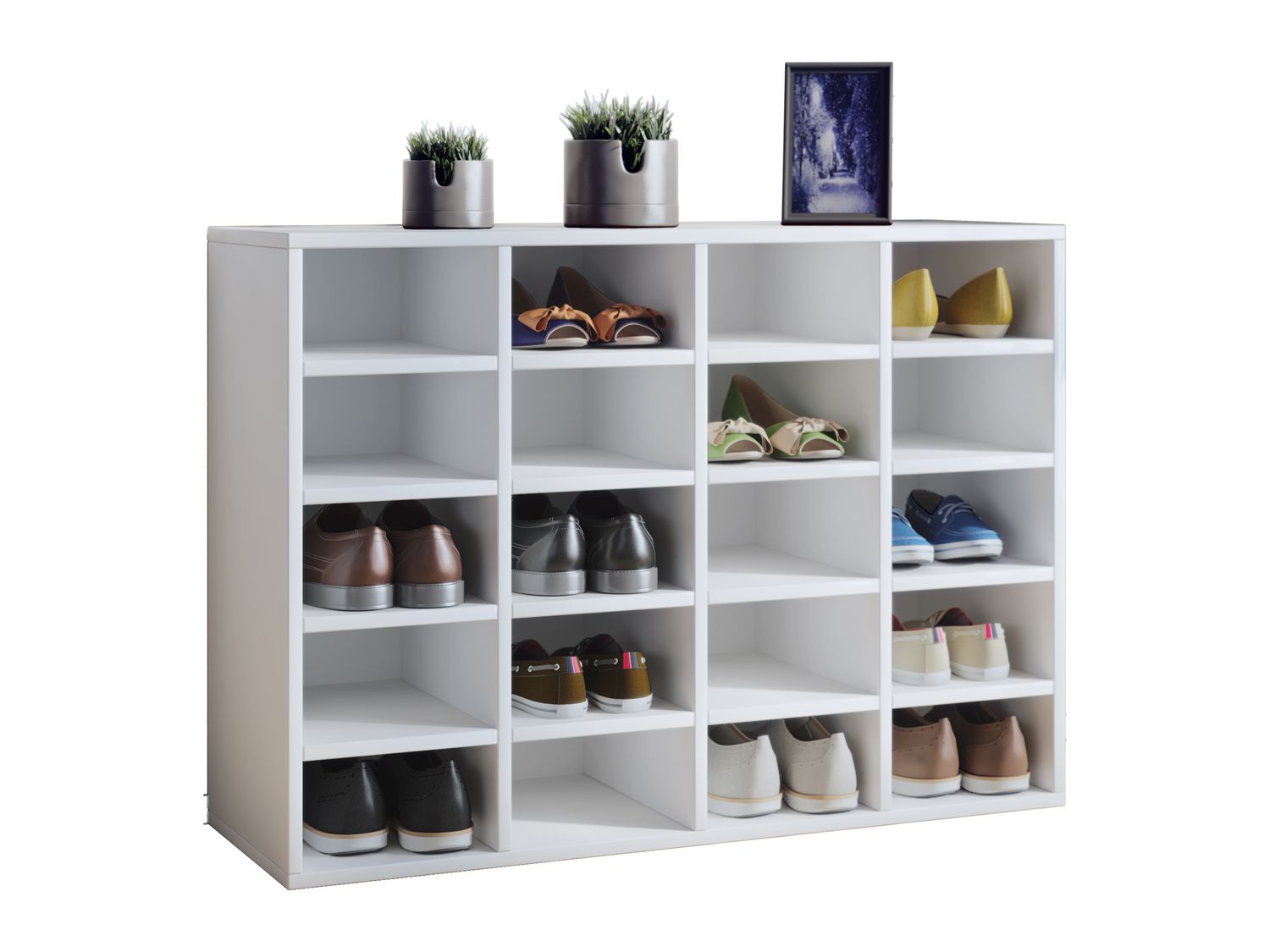 VCM Szafka na buty Hinsol Biały, L