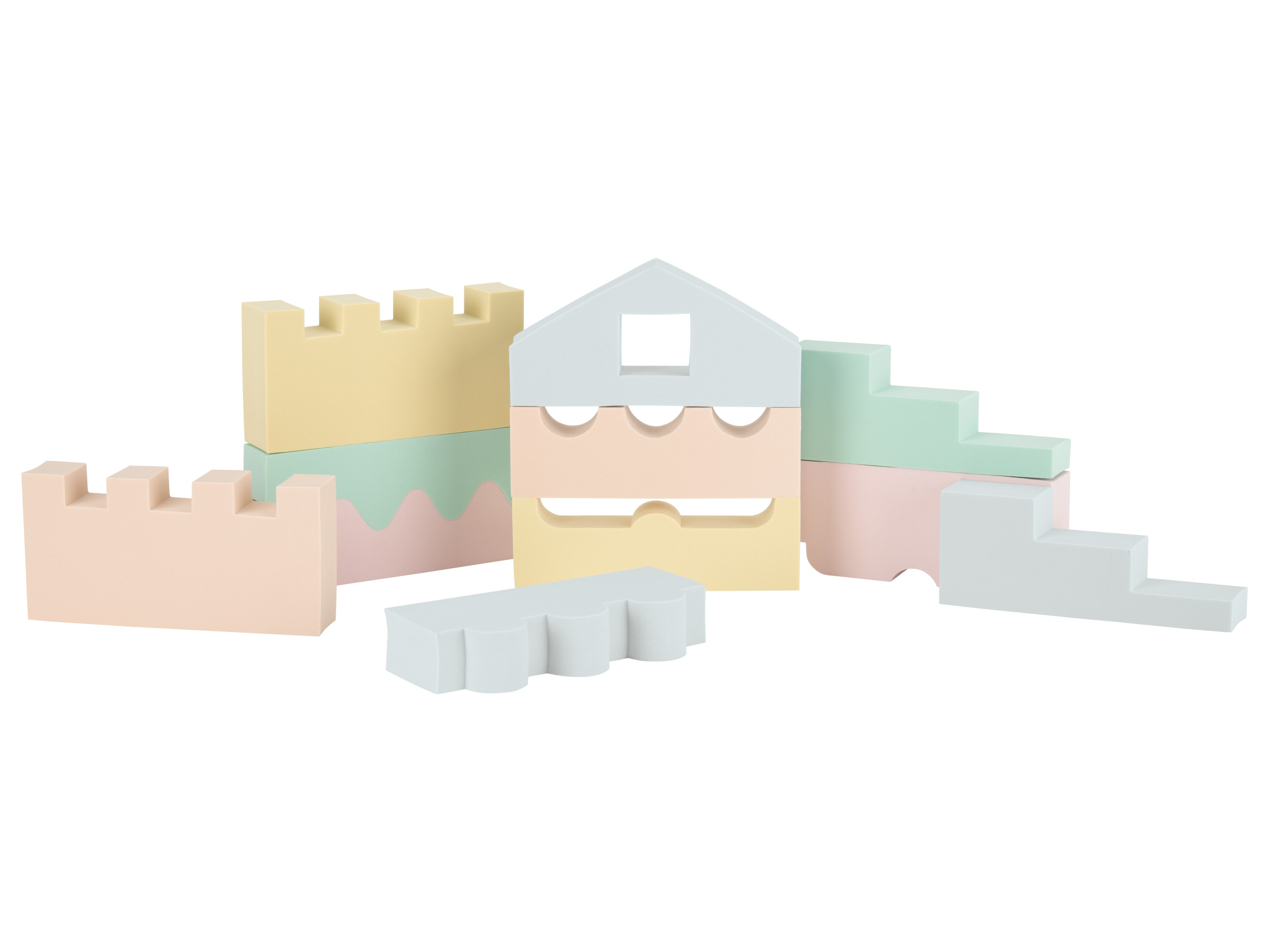 Playtive Klocki-puzzle, do układania Pastelowy