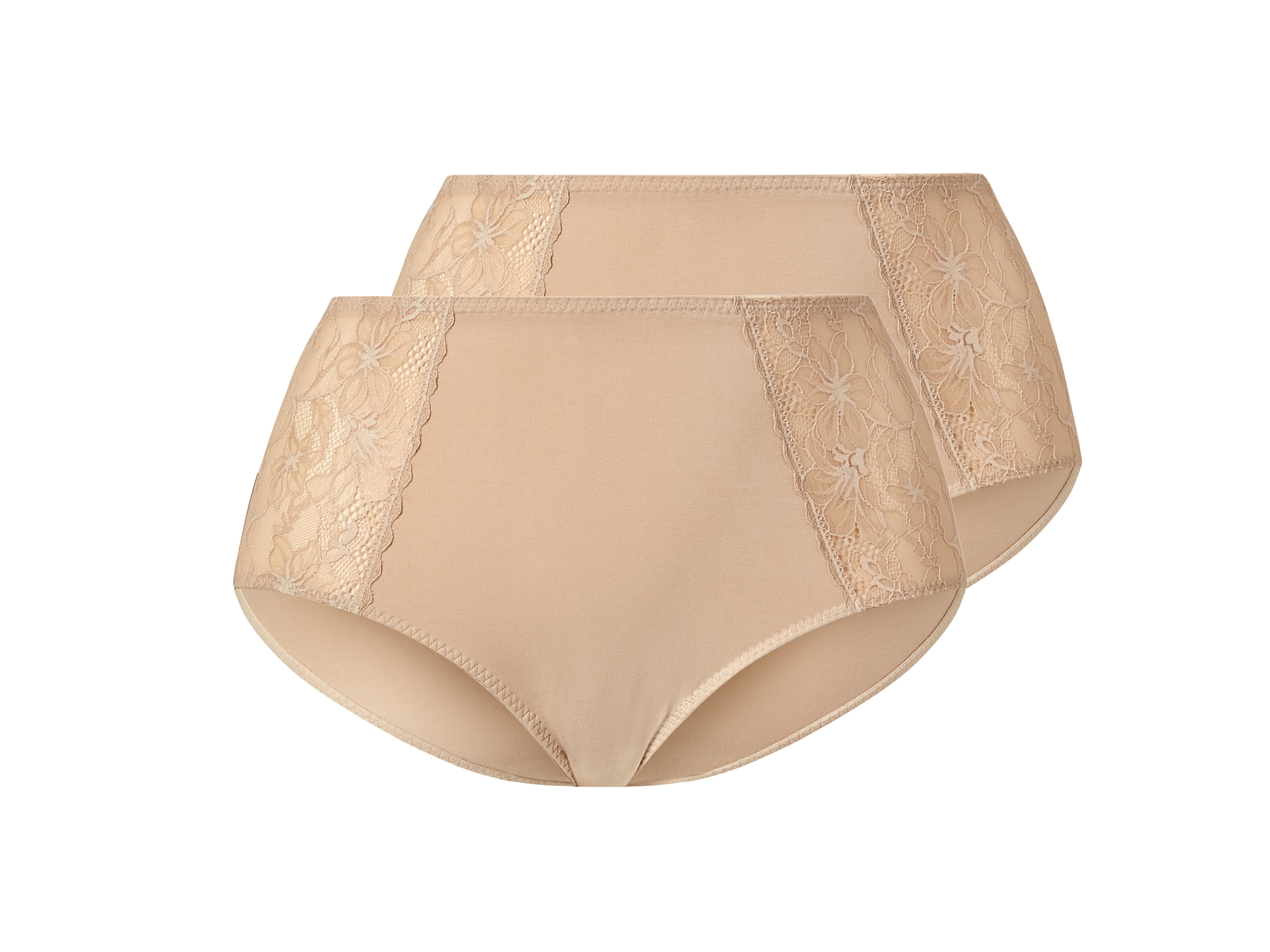 esmara Majtki damskie z wysokim stanem Plus Size Xxl, 2 pary Beżowy, XXL 52/54