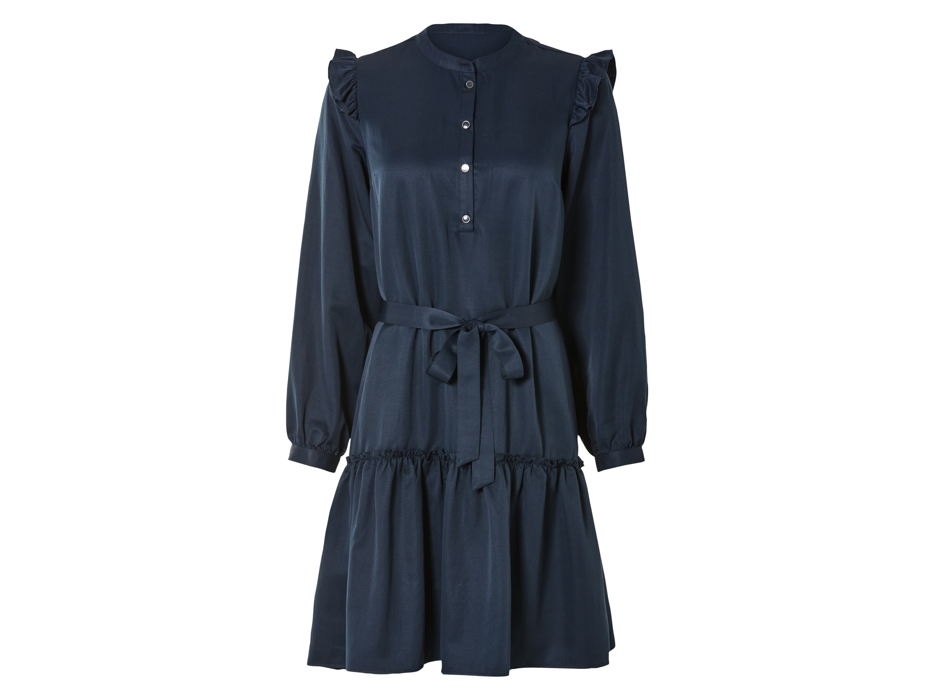 esmara Sukienka koszulowa damska z paskiem do wiązania 34, Granatowy