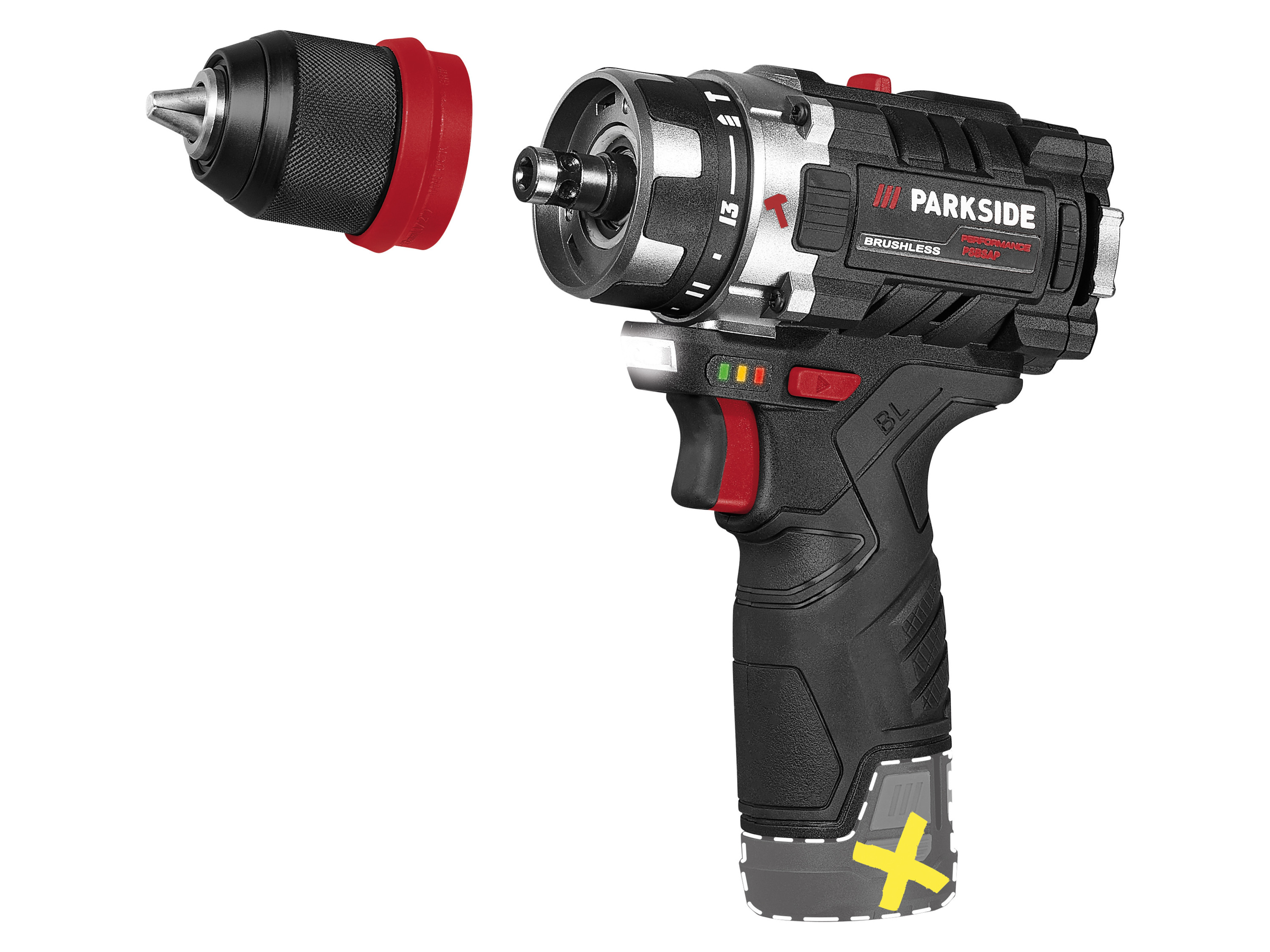 Parkside Performance Akumulatorowa wiertarkowkrętarka udarowa 12 V, Pbspa 12 A1 bez akumulatora i ładowarki