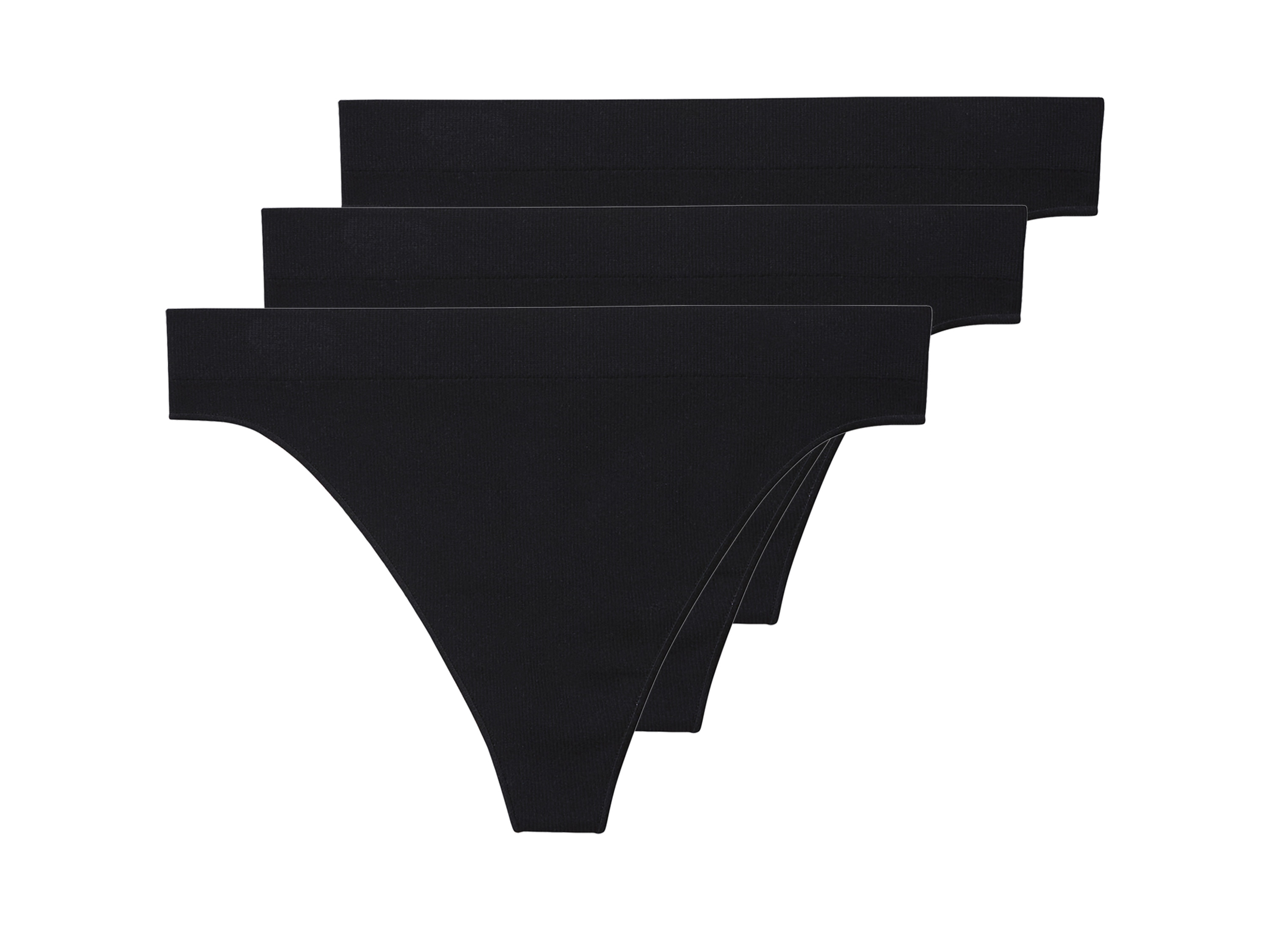 esmara Majtki stringi damskie, 3 pary Czarny, M40/42