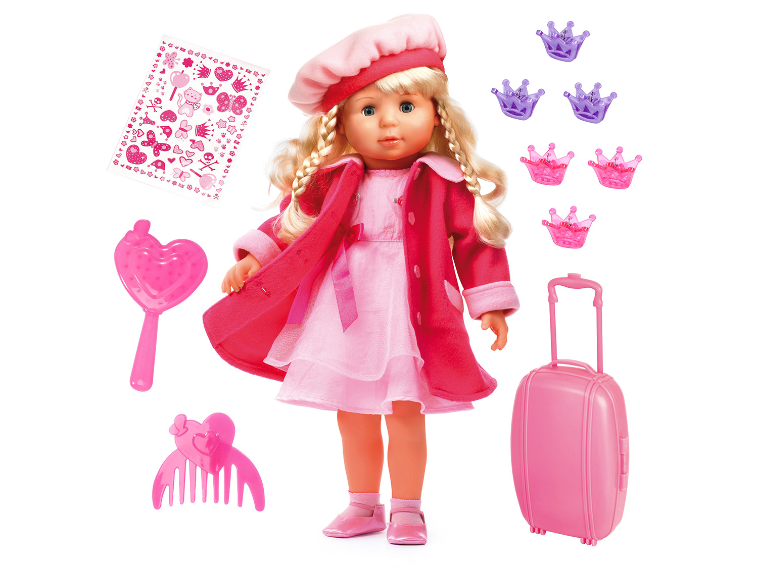 Bayer Design Interaktywna lalka Charlene z zamykanymi oczami, 1 sztuka Różowy