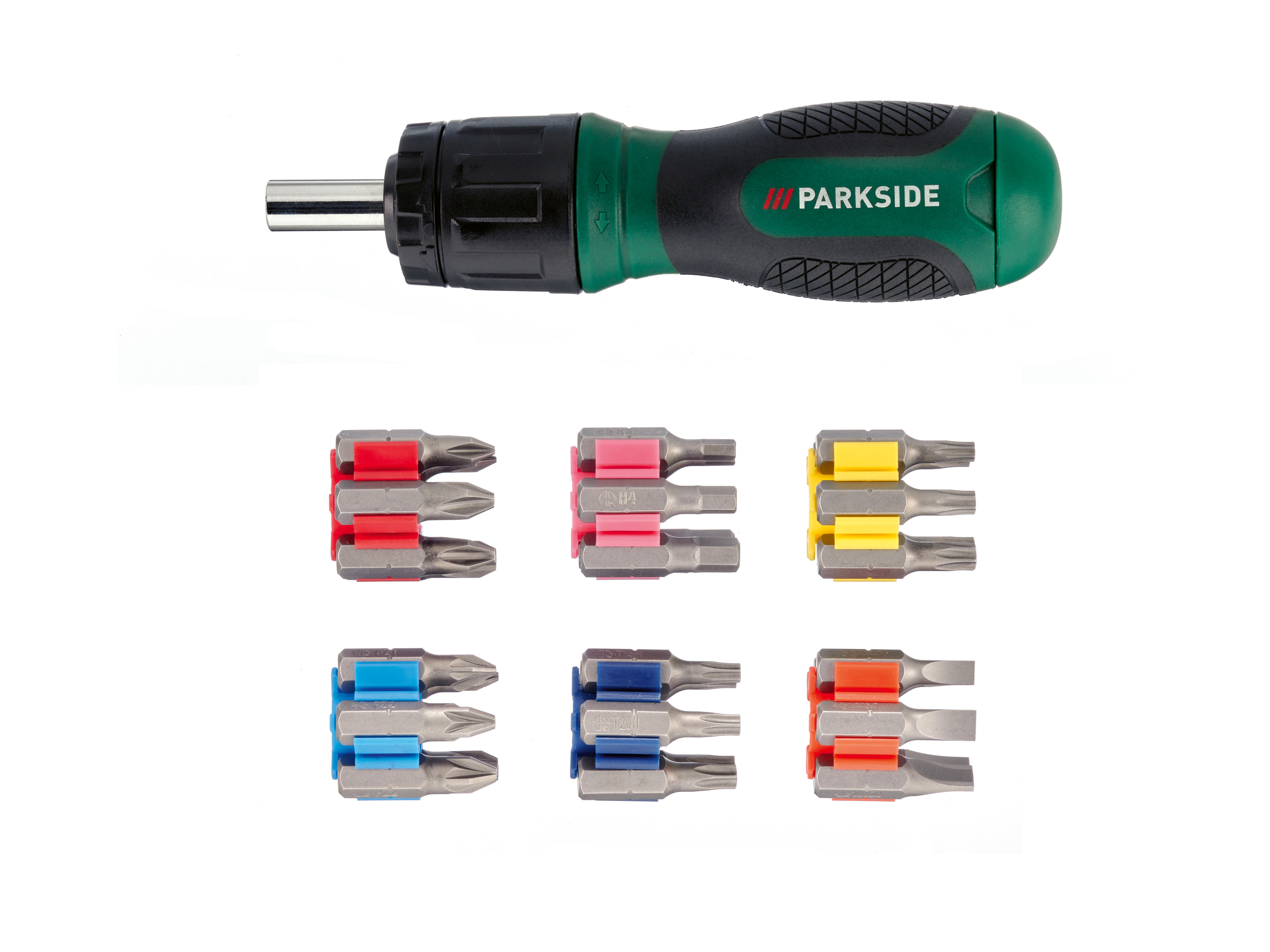 Parkside Wkrętak z grzechotką Psrb 31 A1 i zestawem bitów, 31 elementów