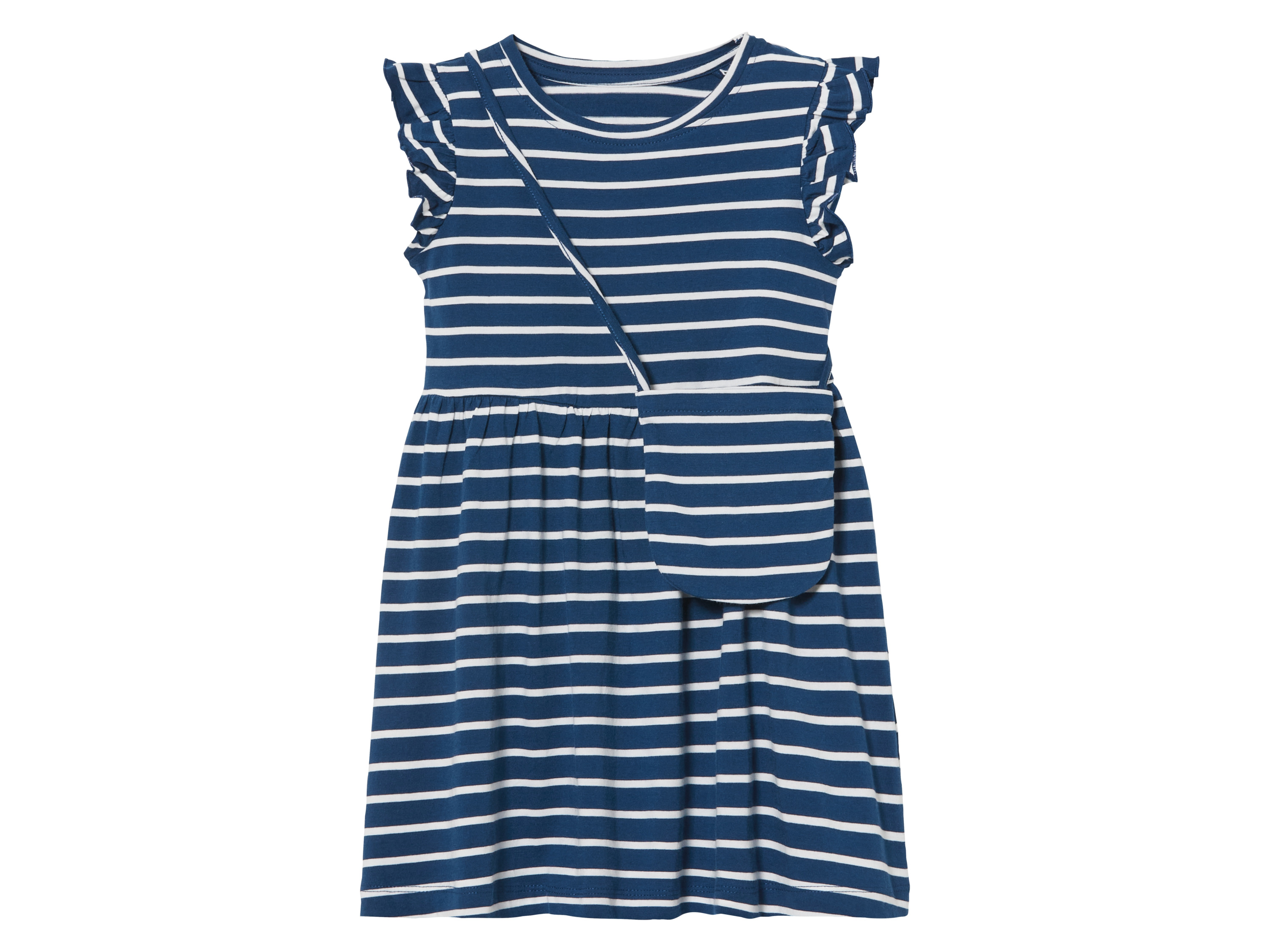lupilu Sukienka dziewczęca z torebką Niebieski w paski, 98/104