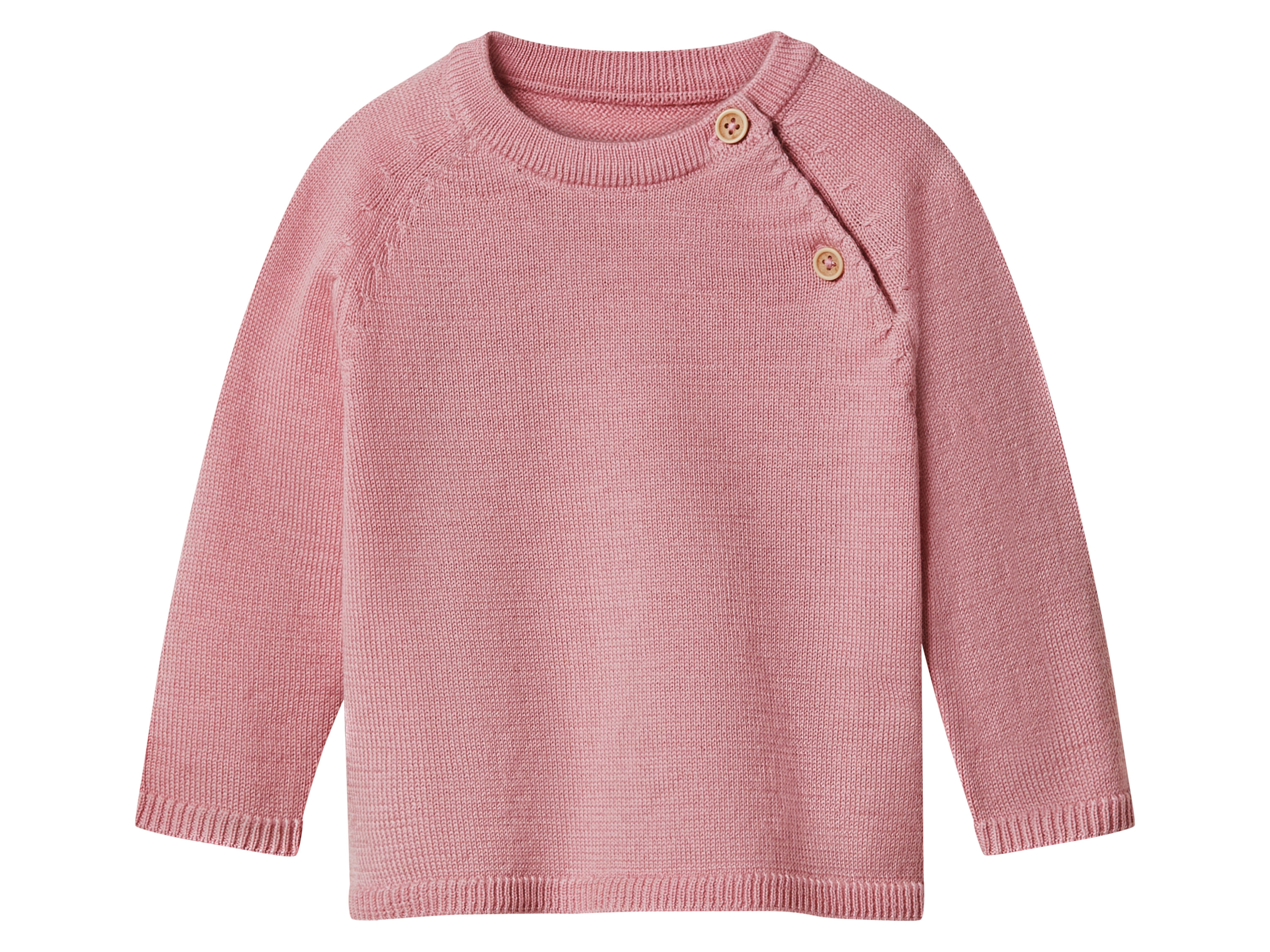 lupilu Sweter niemowlęcy premium z wełny merino Różowy, 86/92