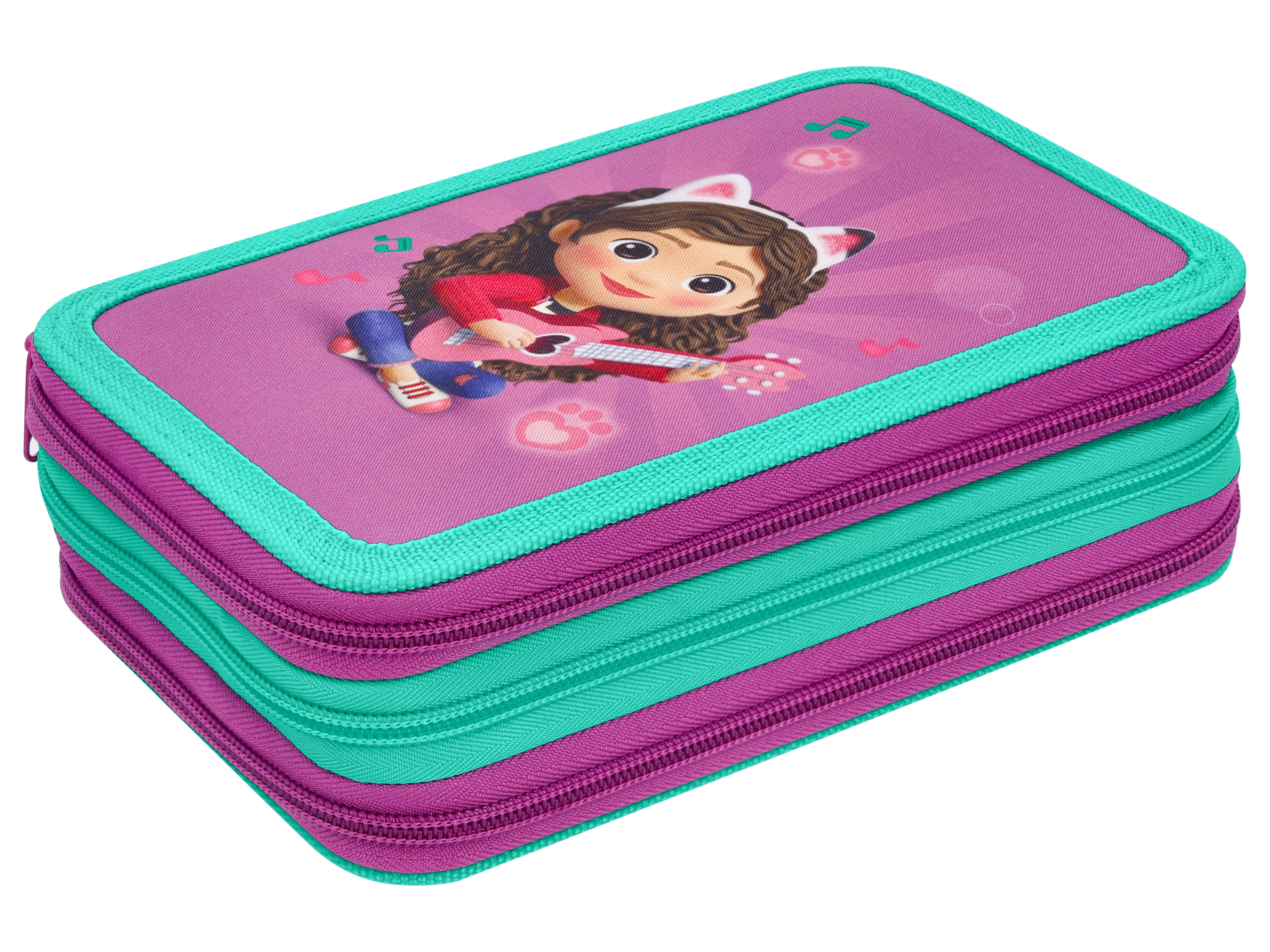 Gabby ́s Dollhouse Potrójny piórnik z kolekcji Koci Domek Gabi Fioletowy