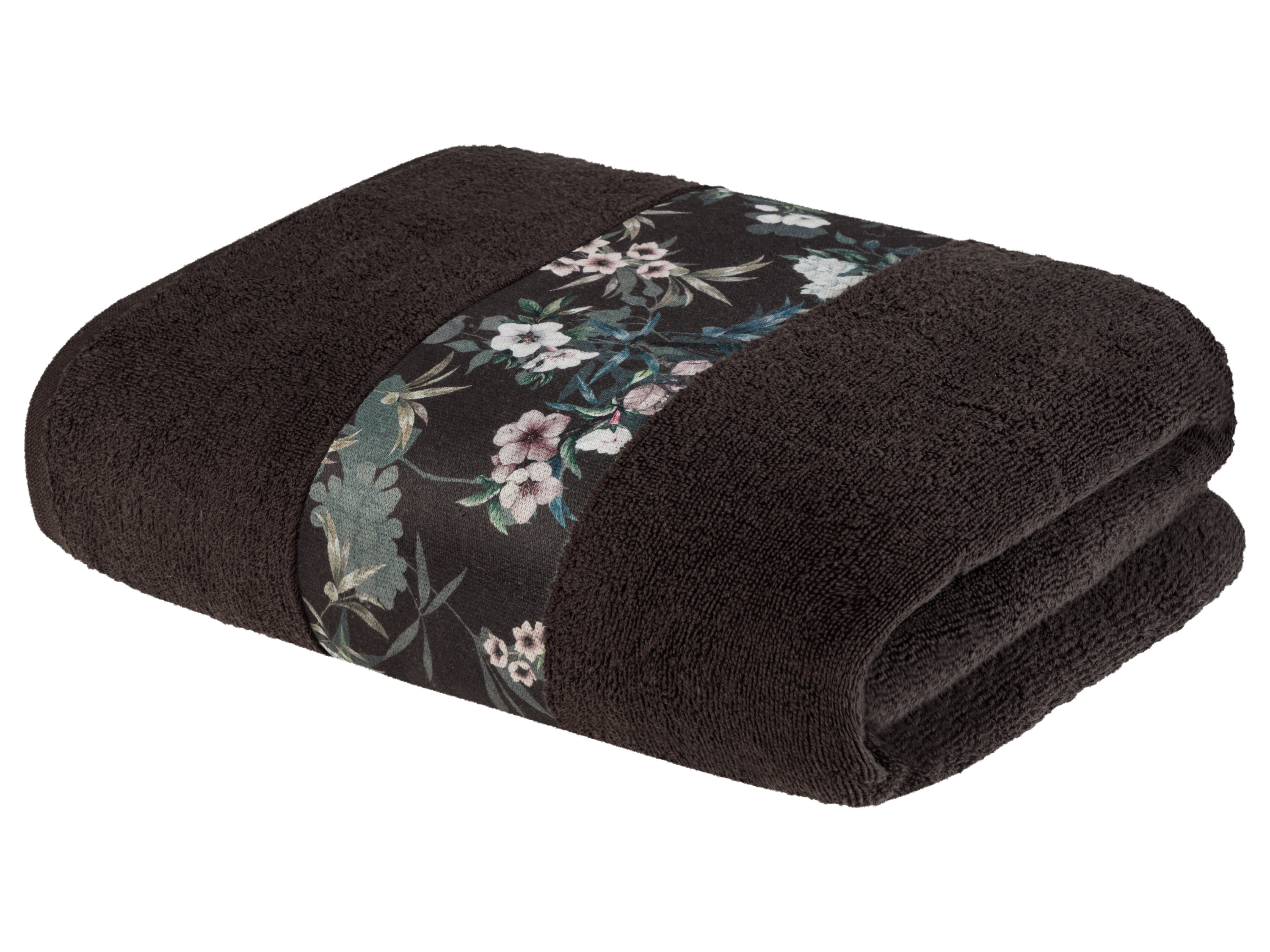 Livarno home Ręcznik kąpielowy, 100 x 150 cm Czarny/ bordiura