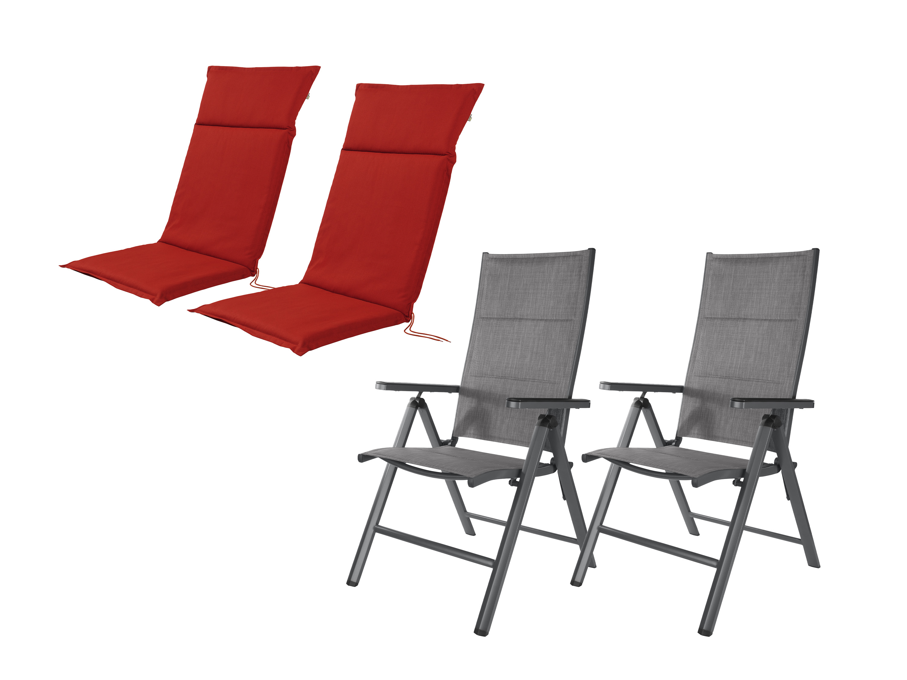 Livarno home Zestaw 2 aluminiowych foteli ogrodowych z wysokim oparciem Toronto z 2 poduszkami