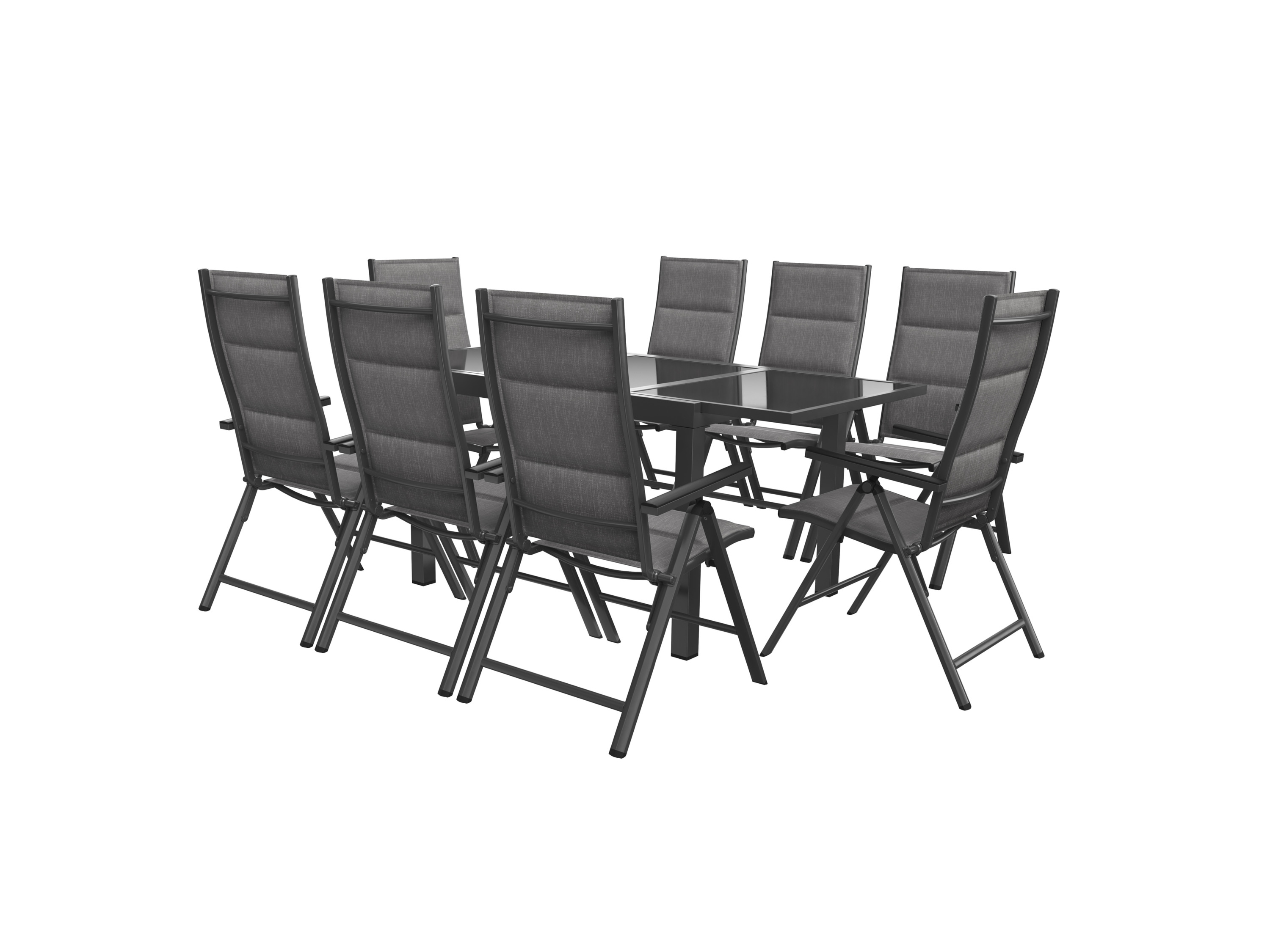 Livarno home Zestaw aluminiowych mebli ogrodowych Toronto, stół rozkładany i 8 foteli