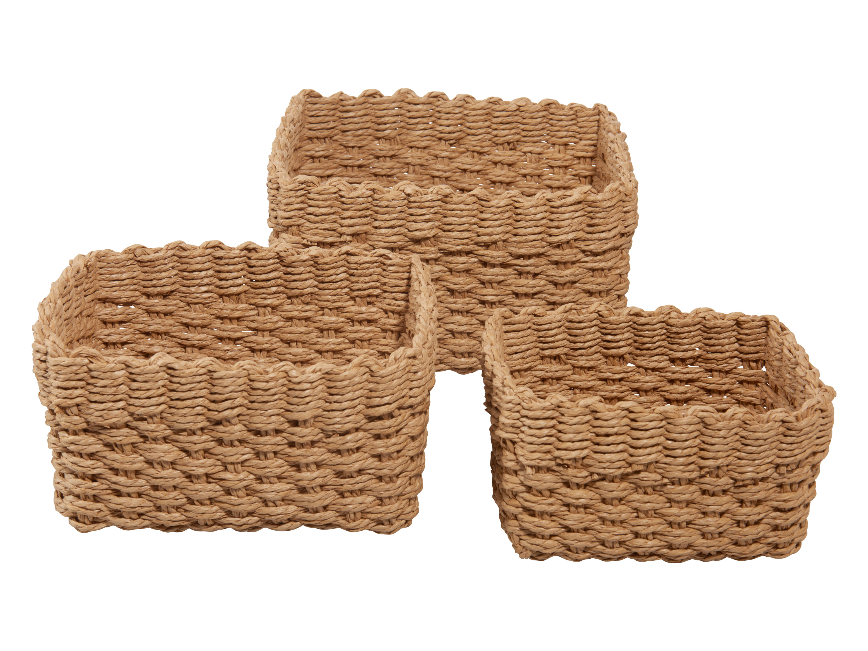 Livarno home Zestaw 3 koszyków do przechowywania Zestaw 3 sztuk, kwadratowy