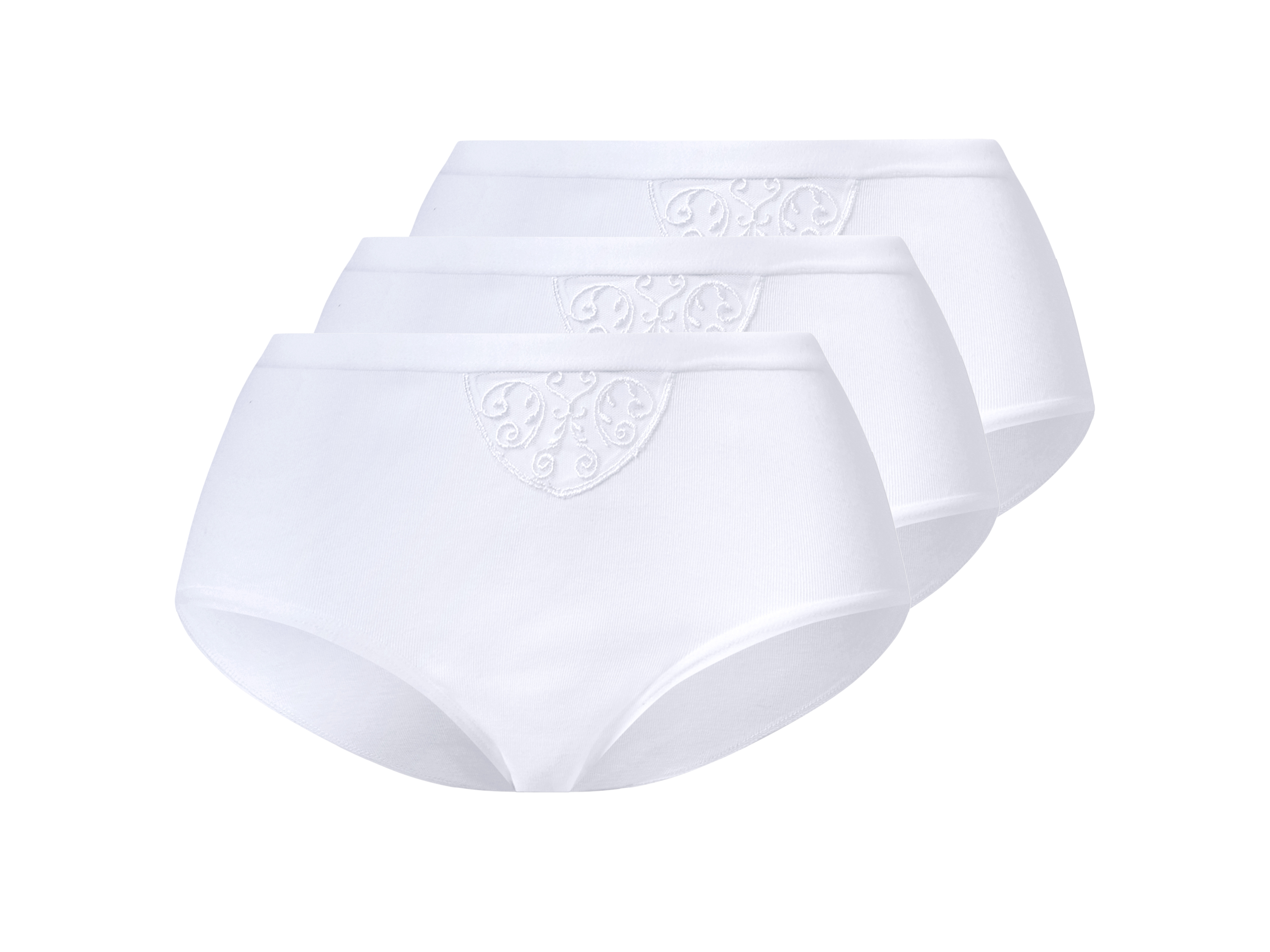 esmara Majtki figi damskie z bawełny, 3 pary Biały, S36/38