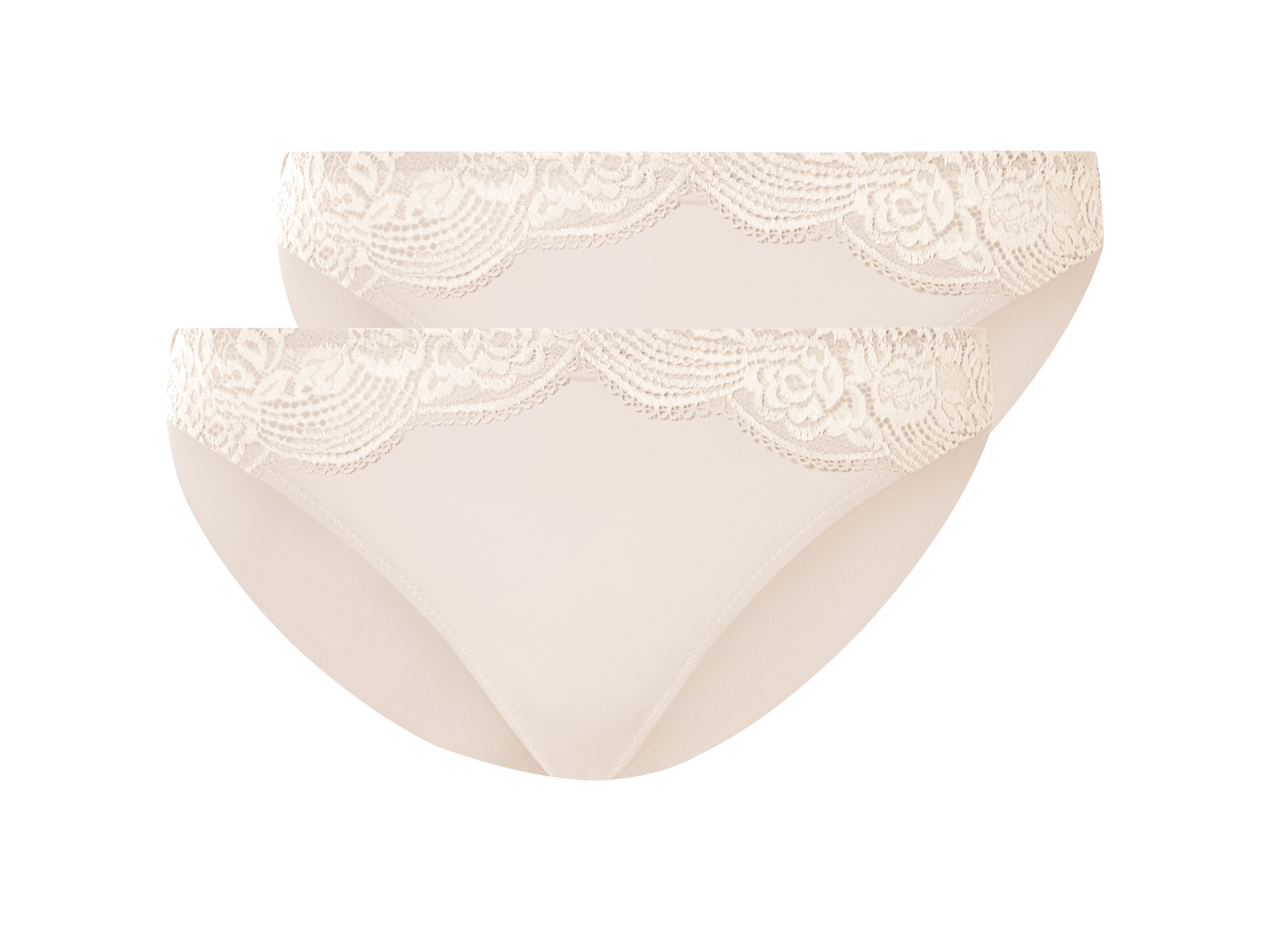 esmara Figi damskie z koronką, 2 pary Beżowy, L44/46