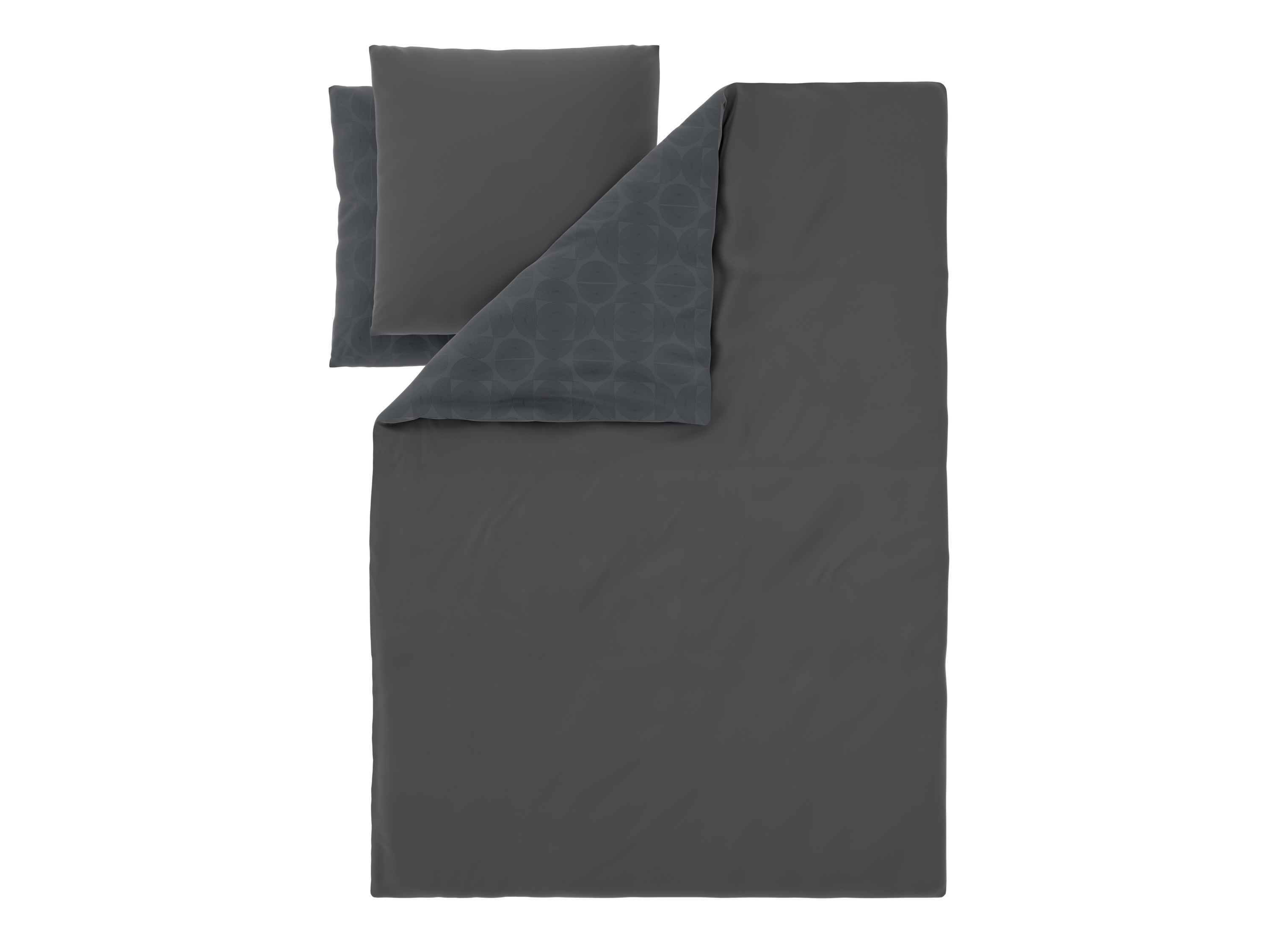 Livarno Pościel satynowa z mikrofibry, 160 x 200 cm Kręgi/antracyt