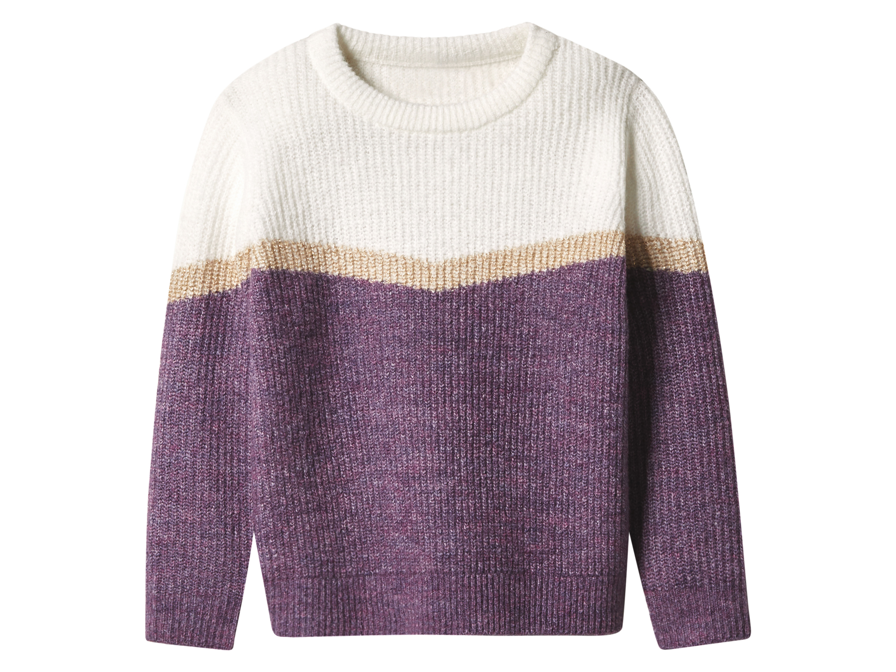 lupilu Sweter dziecięcy z grubym splotem Fioletowy/biały, 98/104