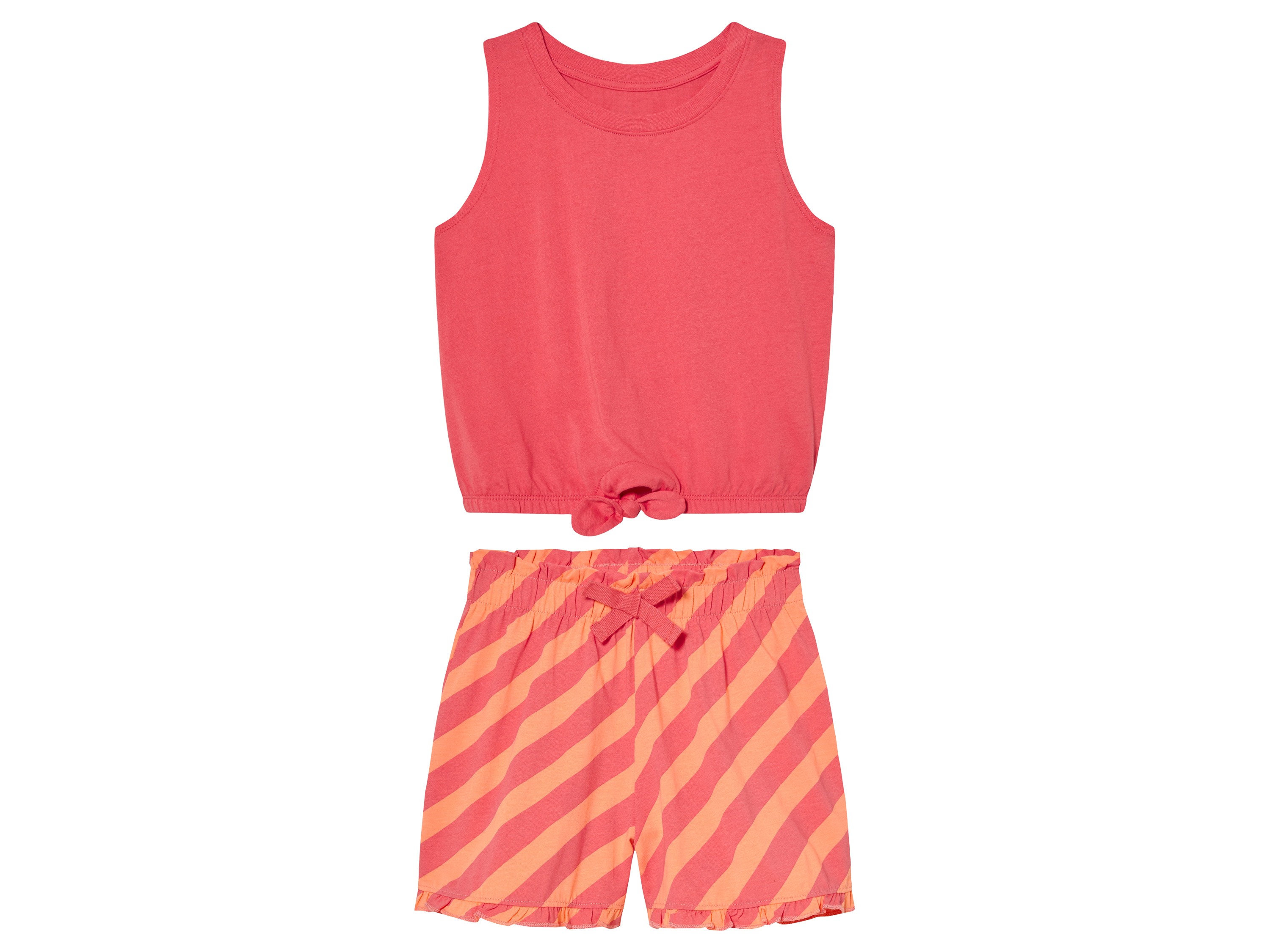 lupilu Komplet dziecięcy z bawełny, 2 elementy Koralowy, 134/140