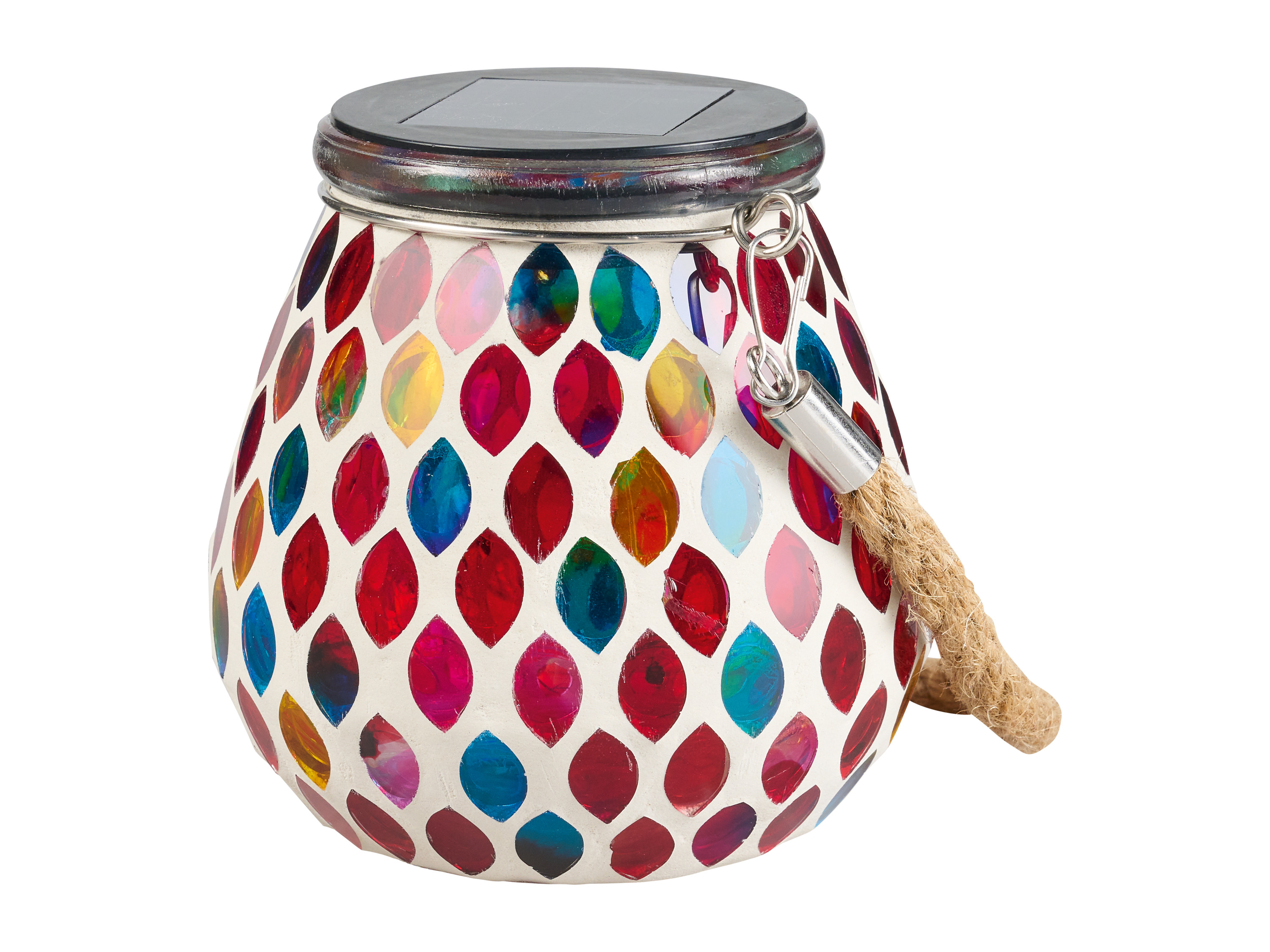 Livarno home Szklany lampion solarny LED malowany lub mozaikowy Czerwony