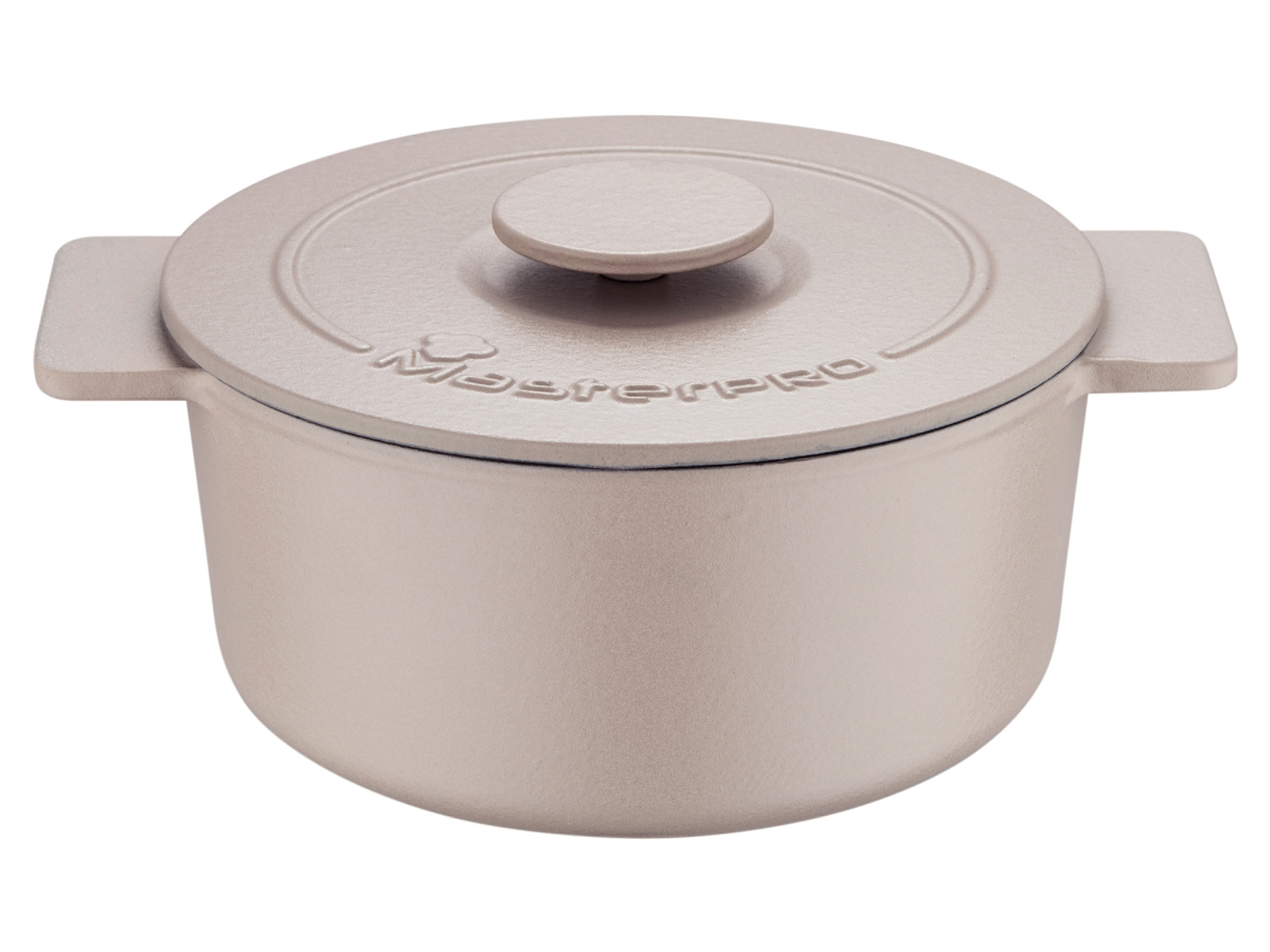 Masterpro Garnek żeliwny, 21 cm, 3 l Beżowy