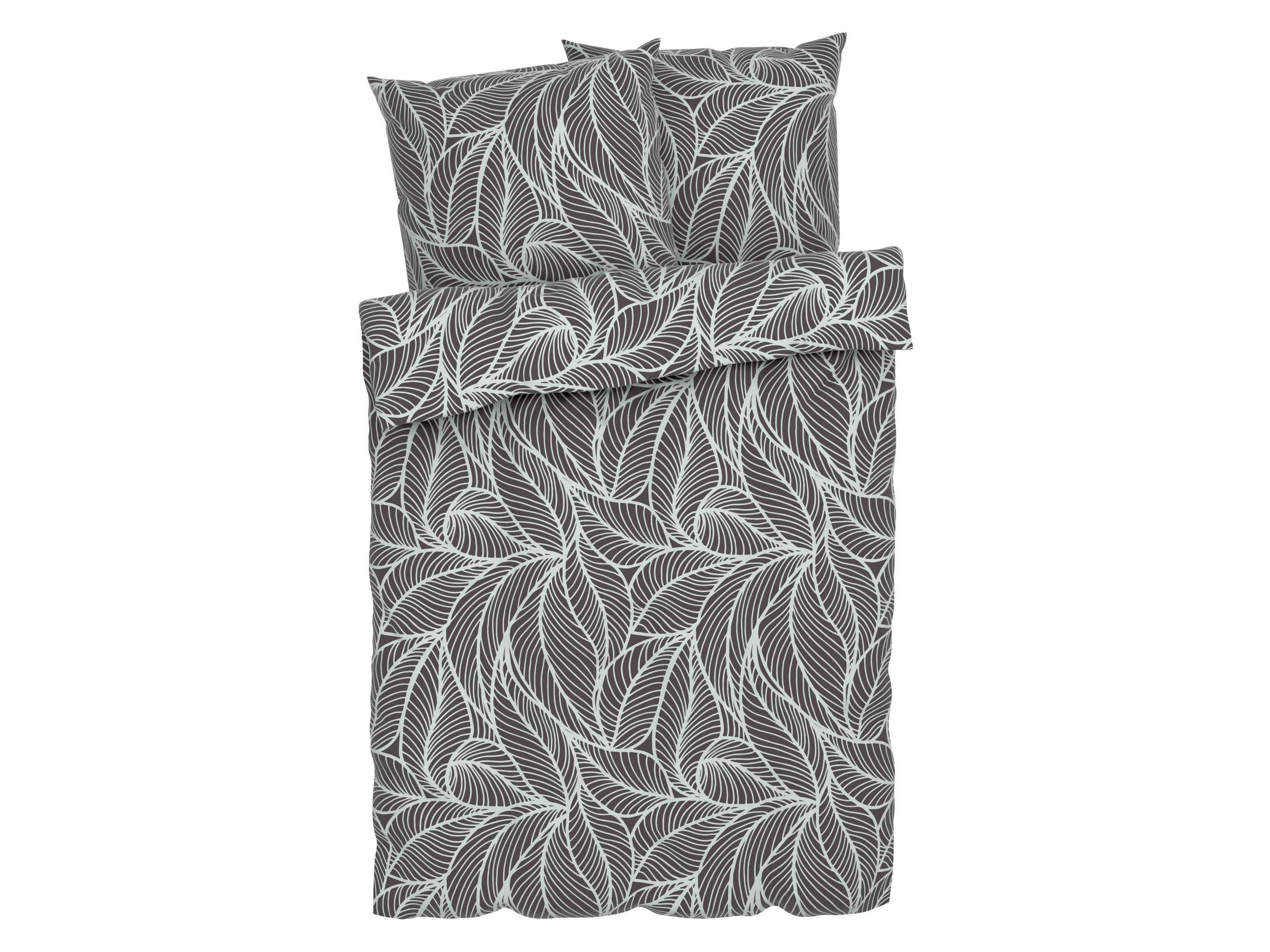 Livarno home Pościel dwustronna z mikrowłókna satynowego, 220 x 200 cm Liście
