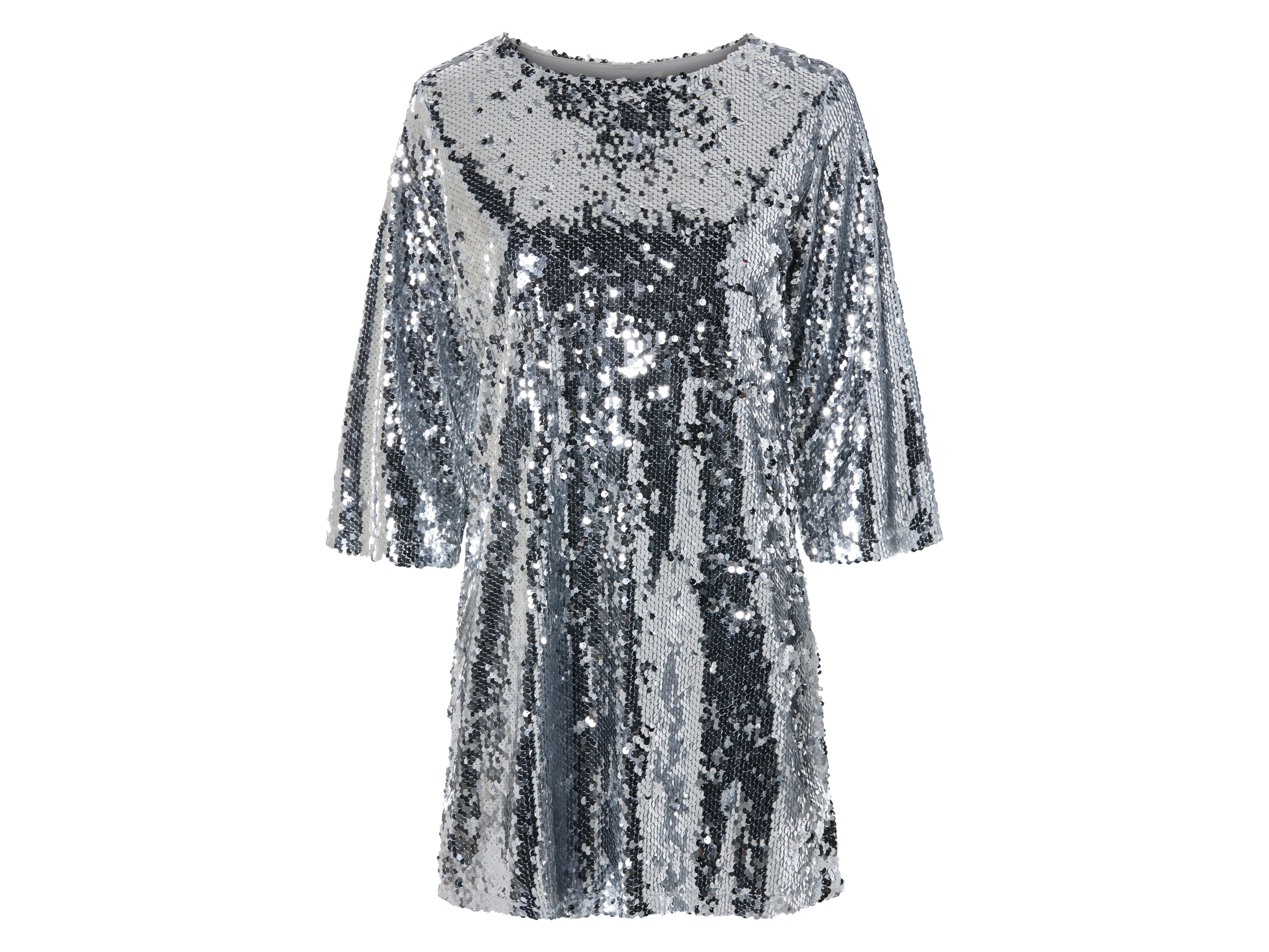 esmara Sukienka cekinowa damska Srebrny, M40/42