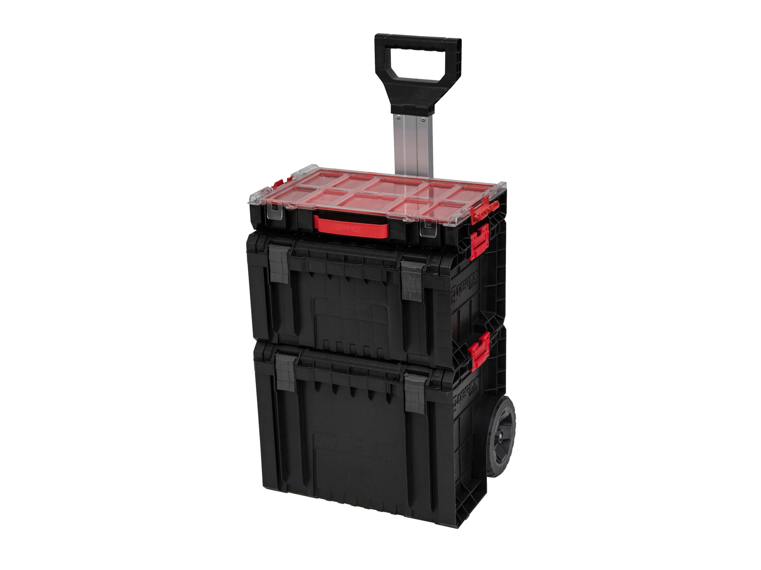Qbrick System Zestaw skrzynek narzędziowych na kółkach, PRO Cart + RRO Toolbox + PRO Organizer 100