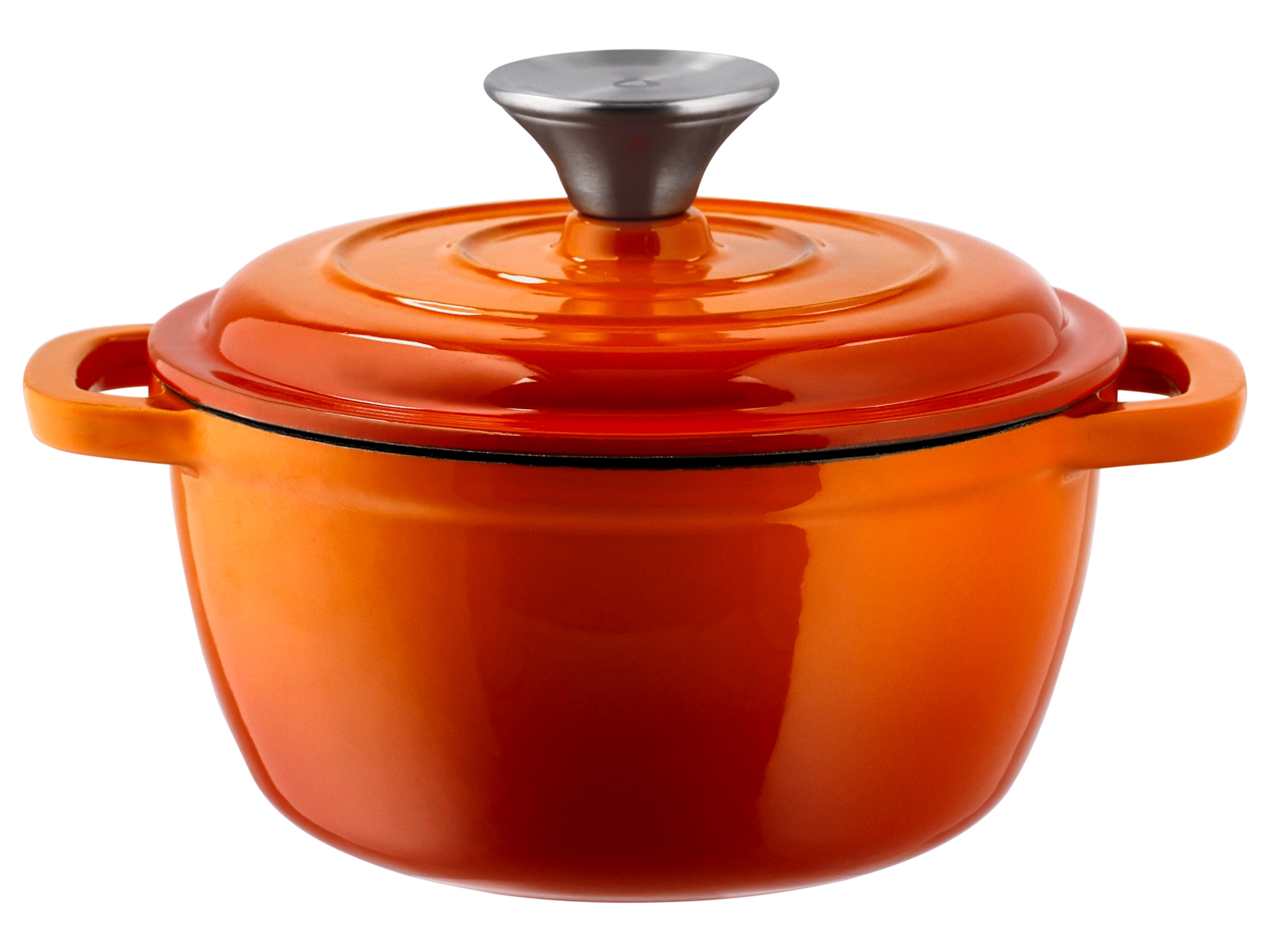Silvercrest Garnek żeliwny, 16 cm Pomarańczowy