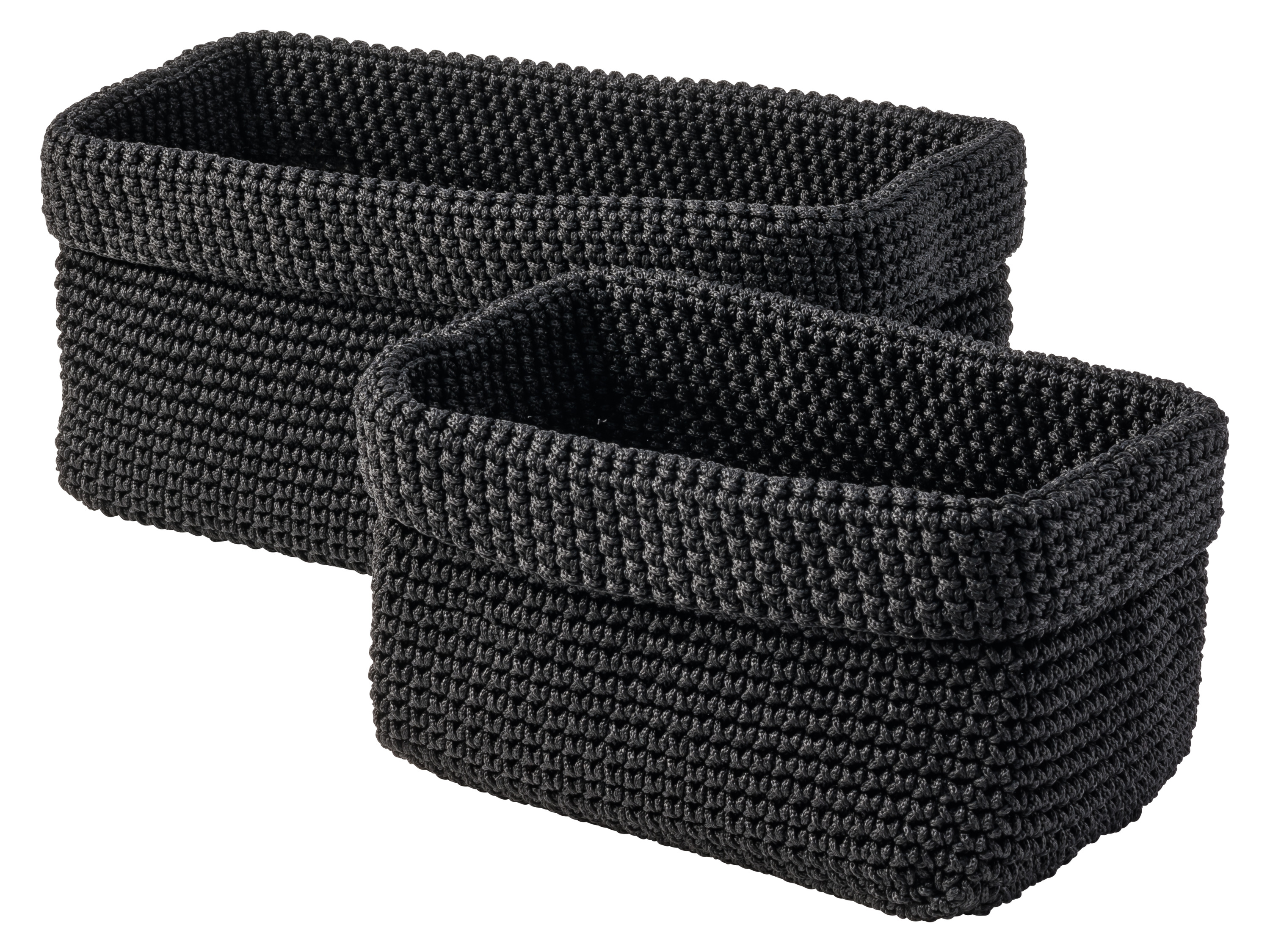 W5 Zestaw 2 koszy do przechowywania / Organizer wiszący Koszyki do przechowywania, 2 sztuki, czarny