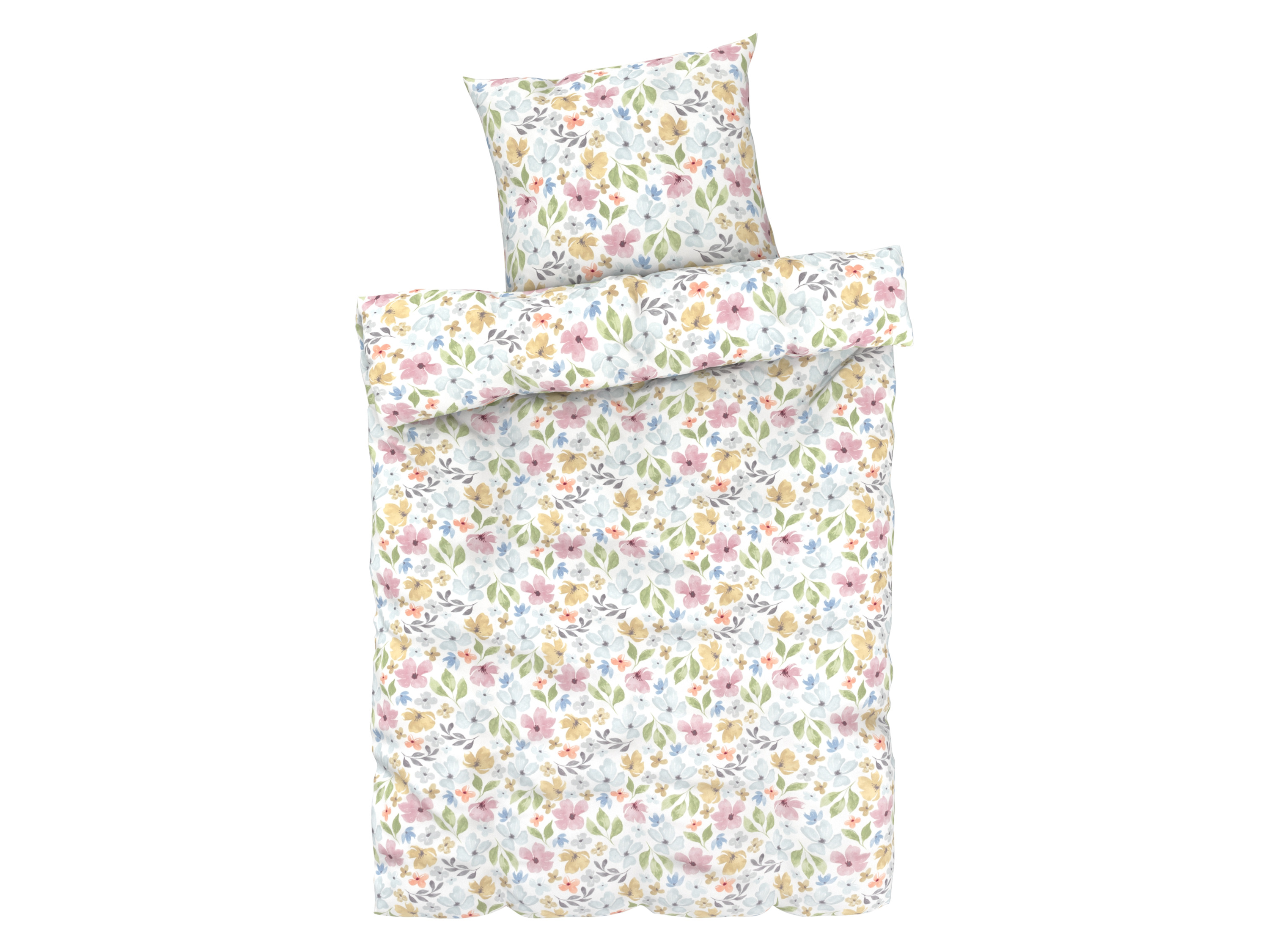 Livarno home Pościel z mikrowłókna satynowego, 140 x 200 cm Kwiaty
