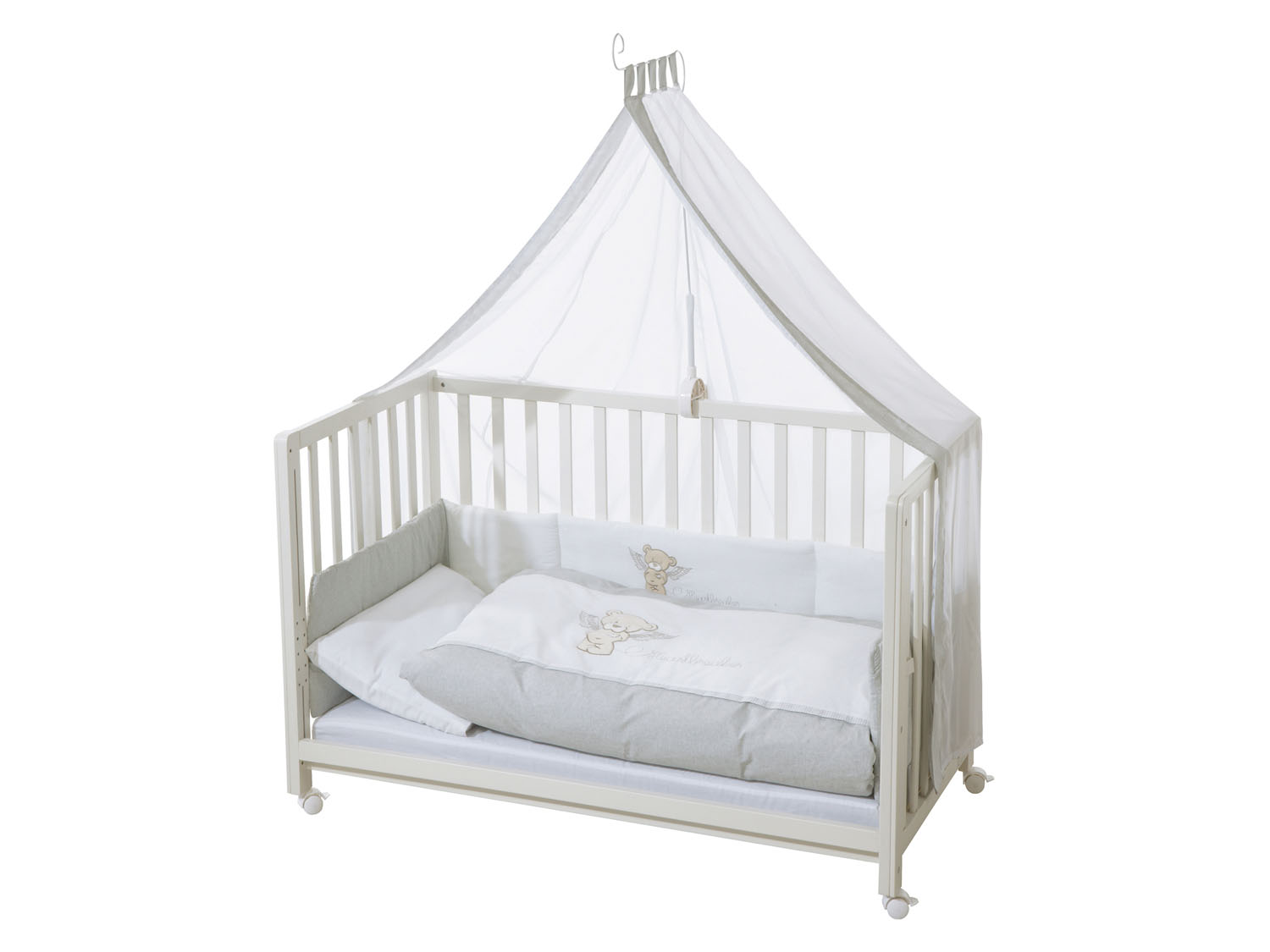 roba Łóżeczko dziecięce »Room Bed«, 60 x 120 cm Niedźwiedź Łamacz Serc, Biały