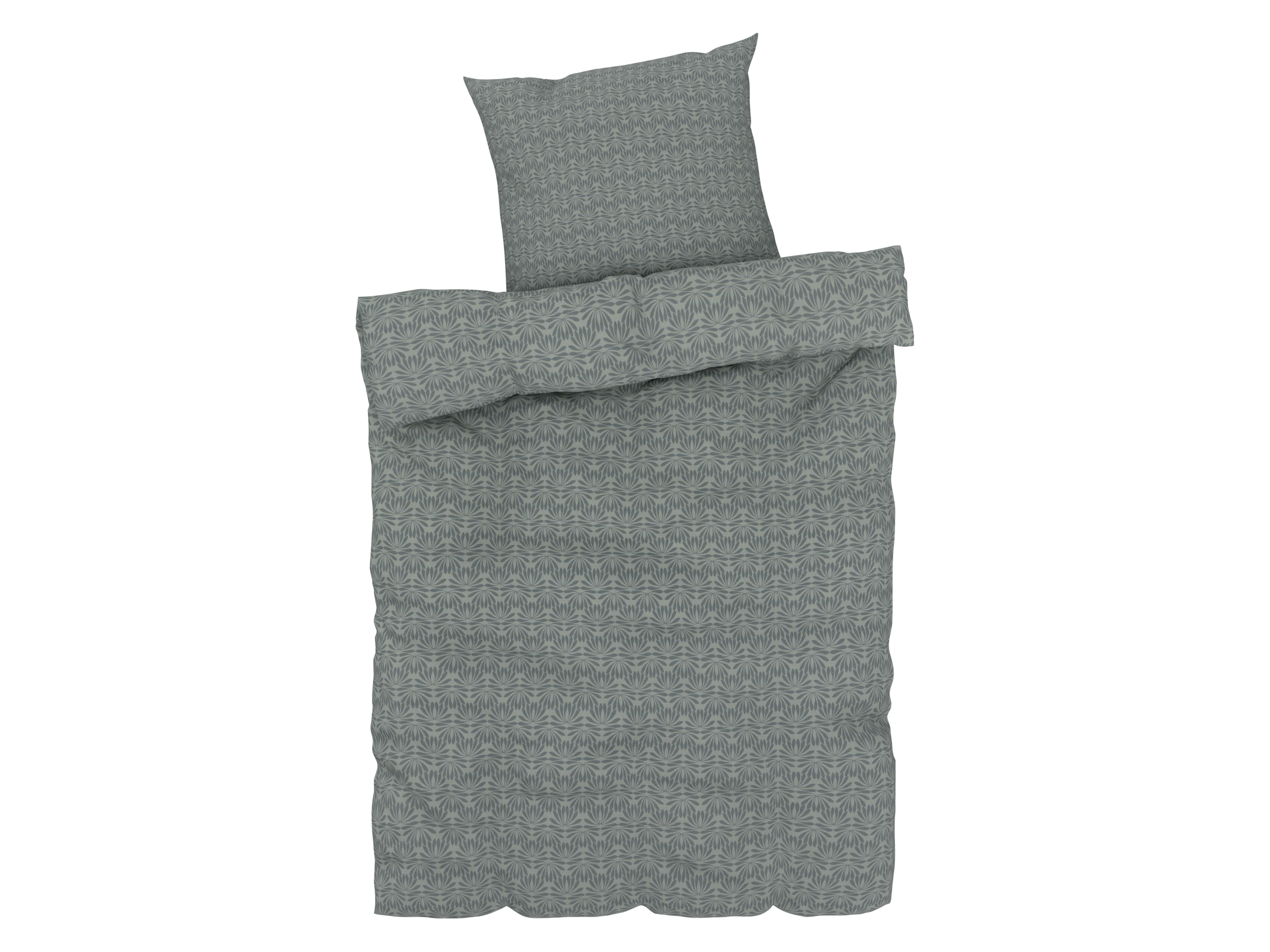 Livarno home Pościel z bawełną renforcé, 140 x 200 cm Ornament zielony