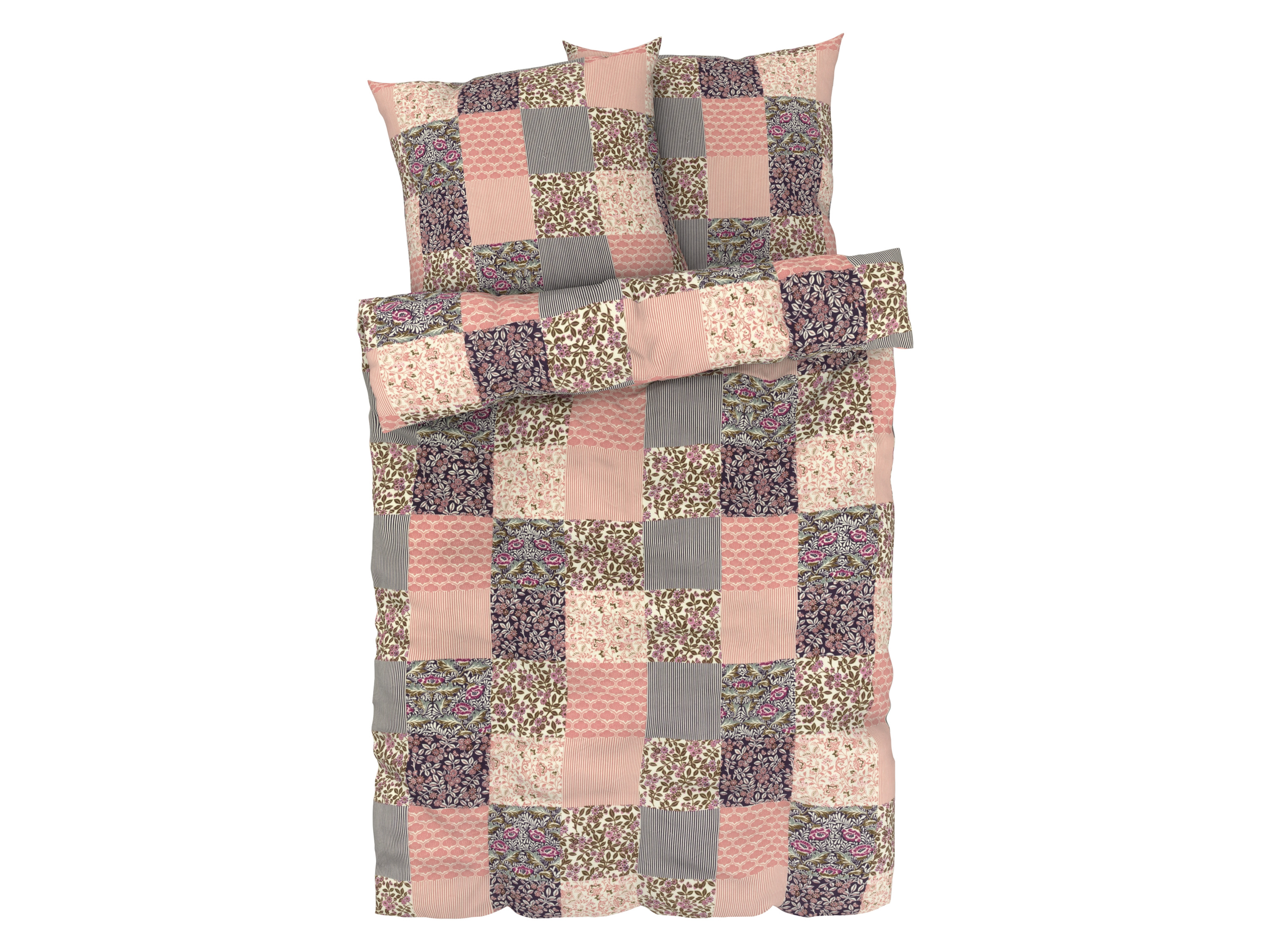 Livarno home Pościel z mikrowłókna satynowego, 160 x 200 cm Patchwork