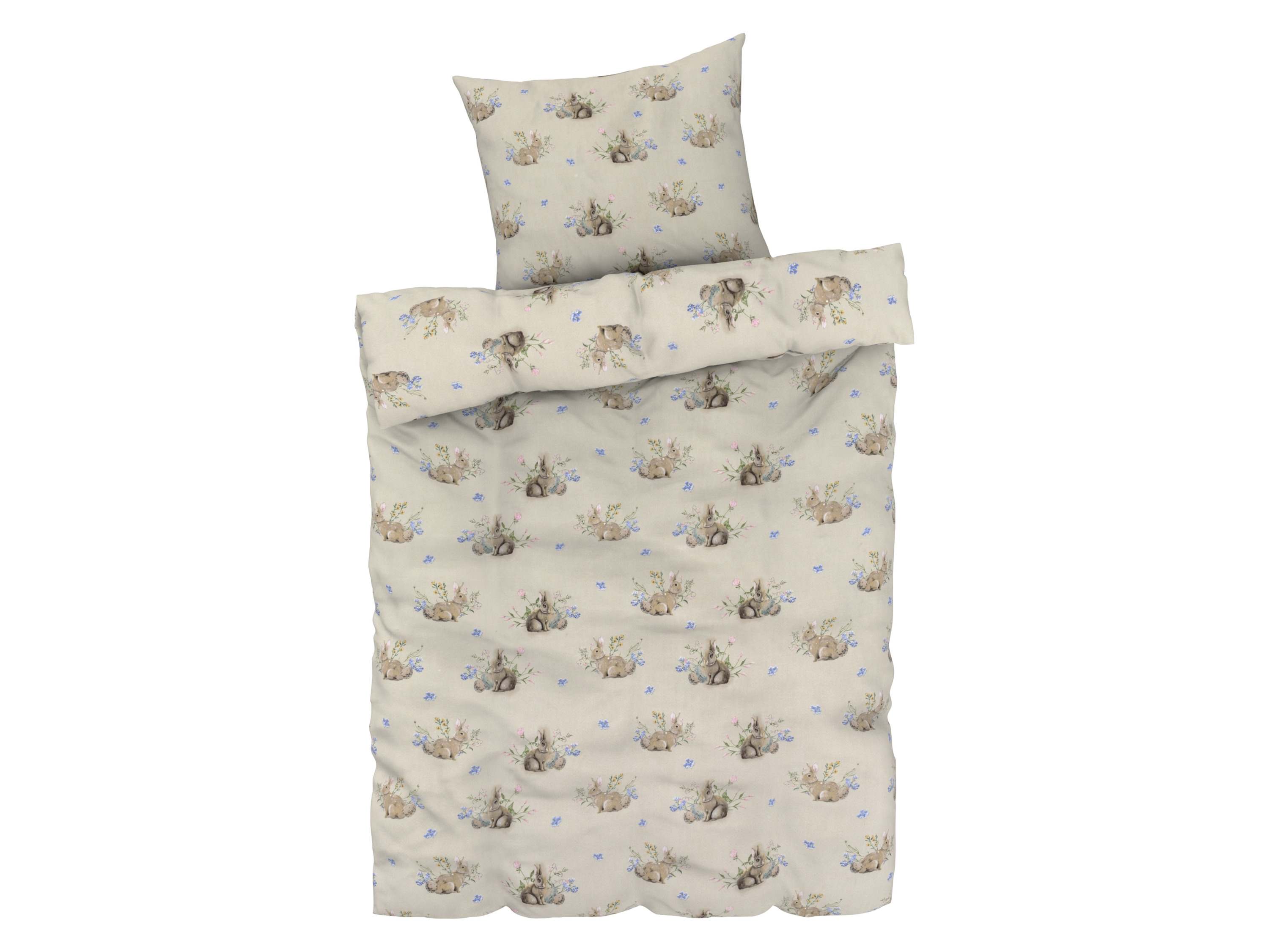 Livarno home Pościel z mikrowłókna satynowego, 140 x 200 cm Zajączki