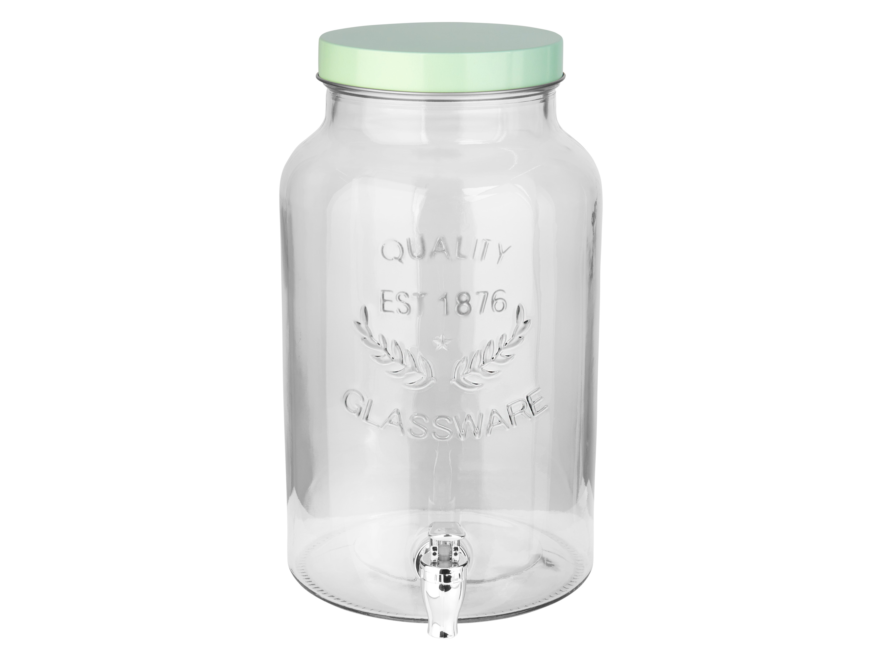 Livarno home Szklany dozownik do napojów z kranikiem Zielony