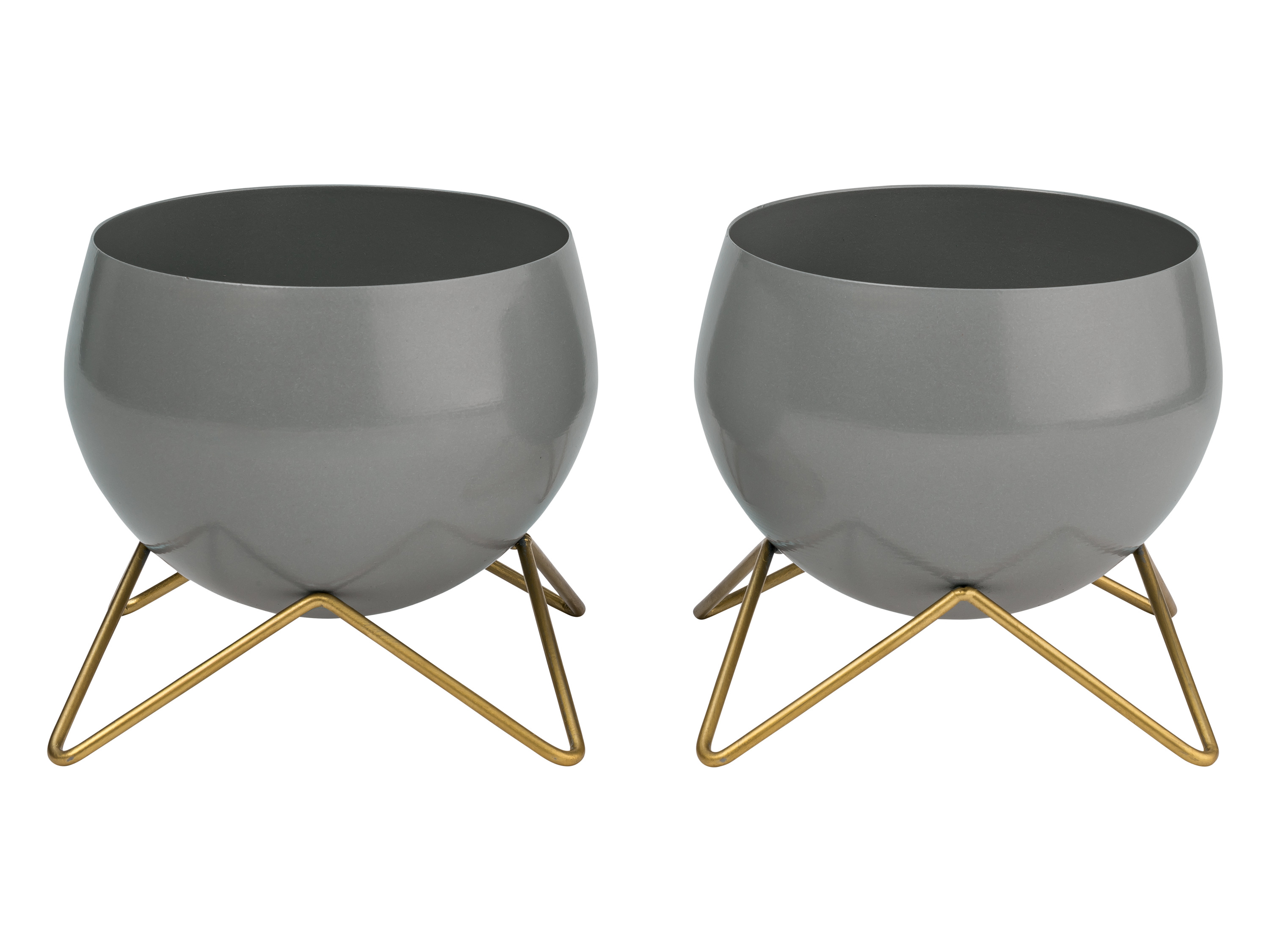 Livarno home Doniczka lub zestaw 2 doniczek dekoracyjnych Mały szary, 2 sztuki