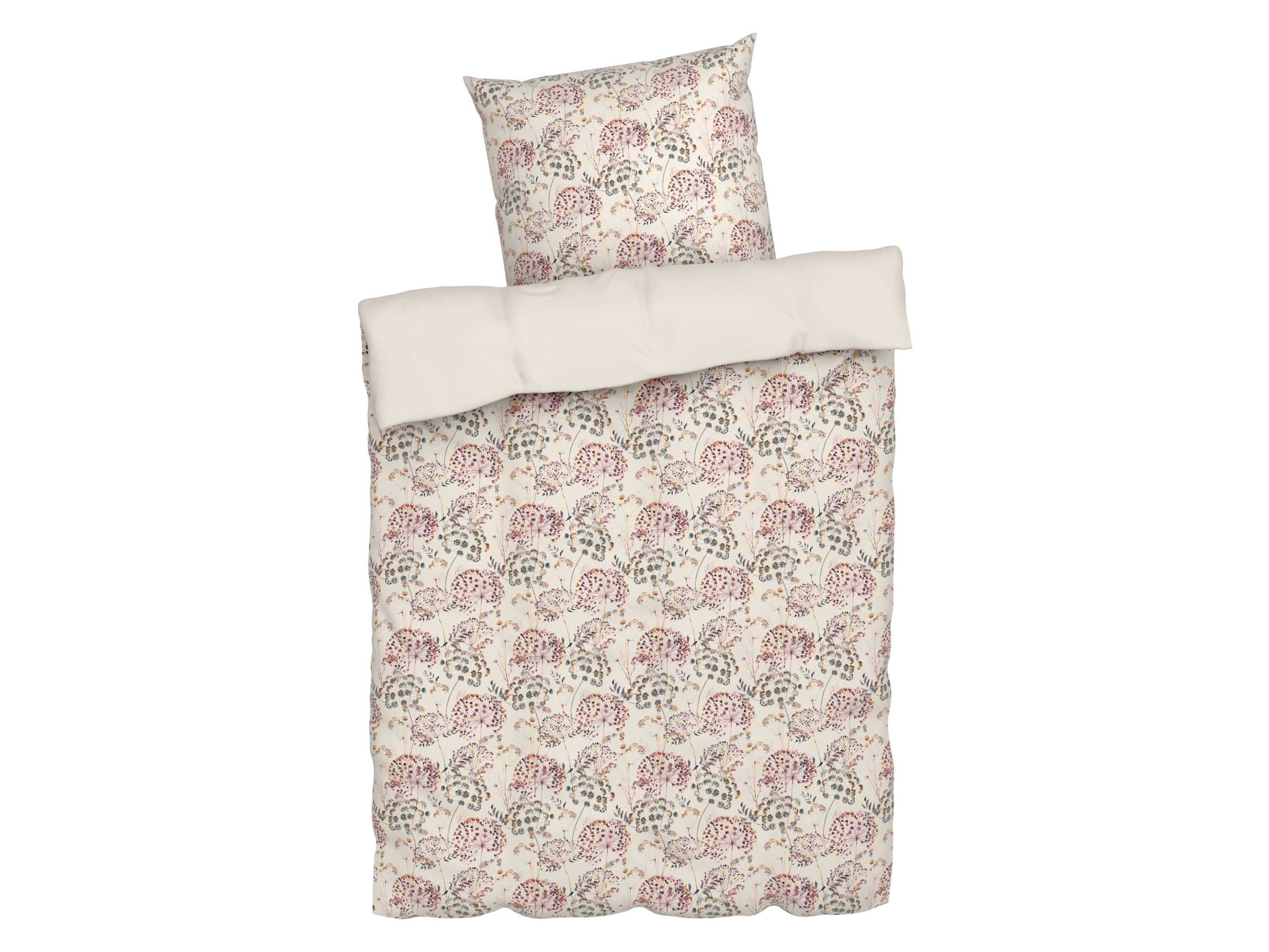 Livarno home Pościel satynowa z bawełny, 140 x 200 cm Kwiaty/ biały