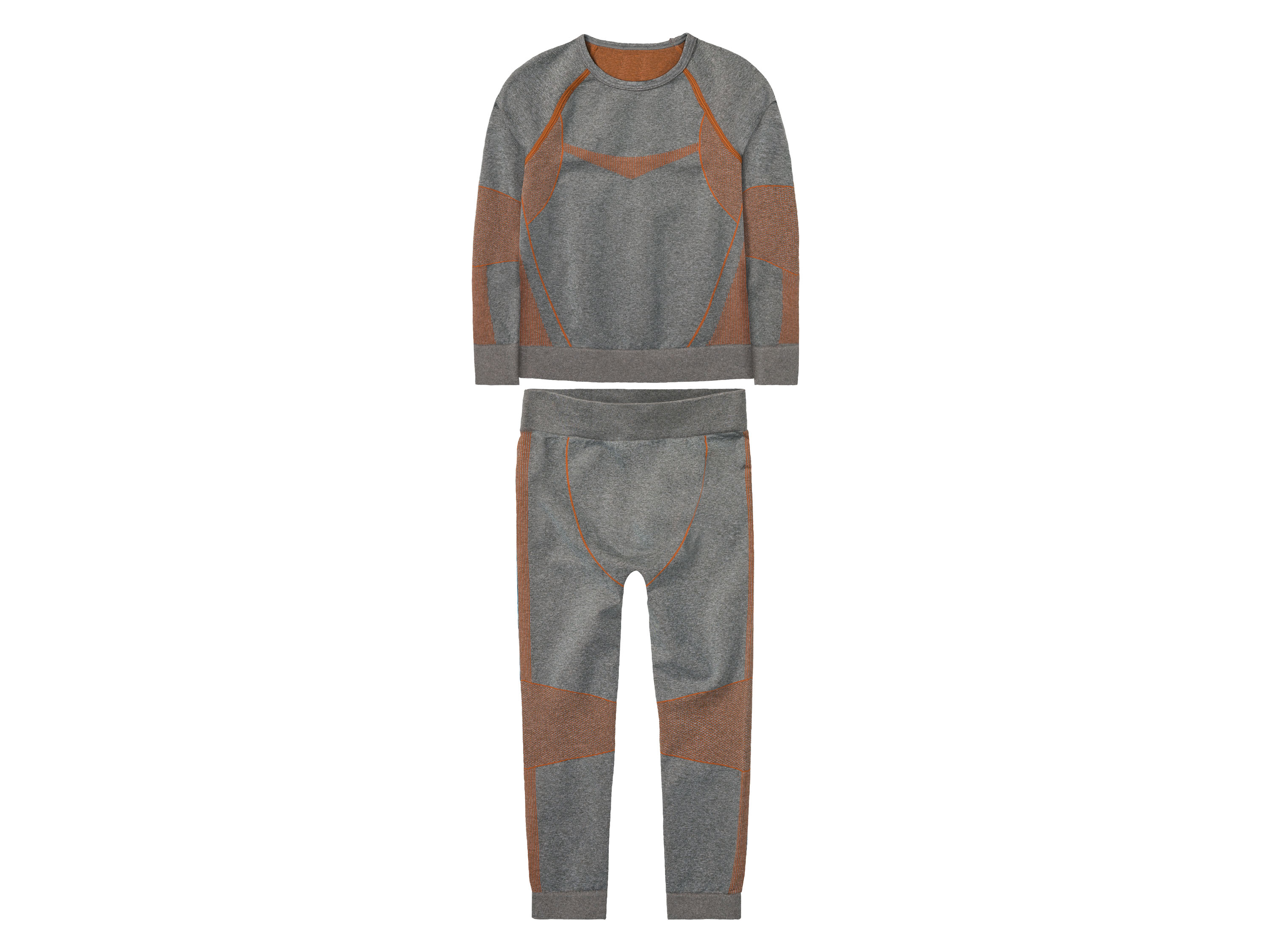 lupilu Bielizna termiczna chłopięca koszulka + legginsy Szary/pomarańczowy, 98/104