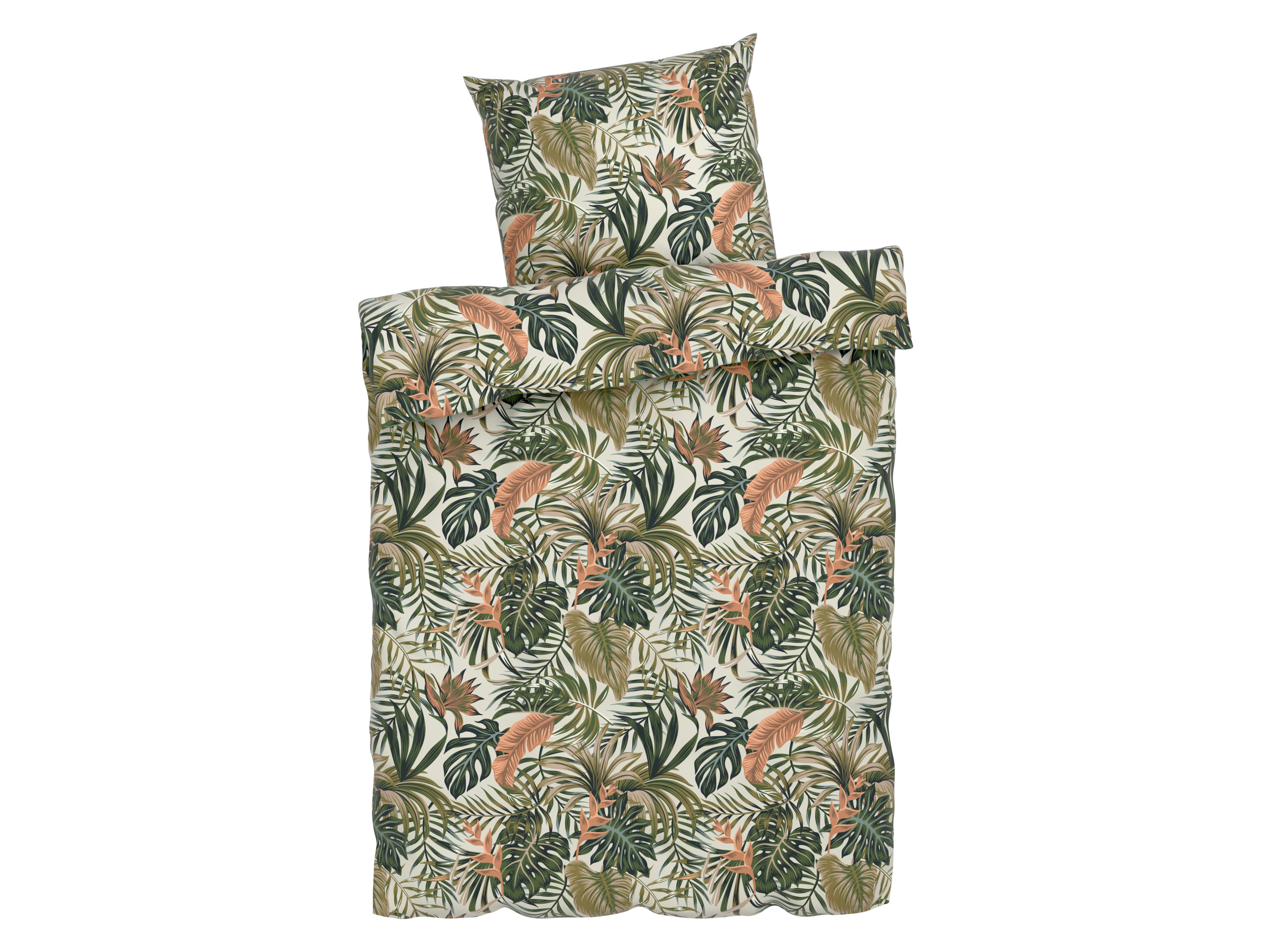 Livarno home Pościel satynowa z mikrofibry, 140 x 200 cm Palmy