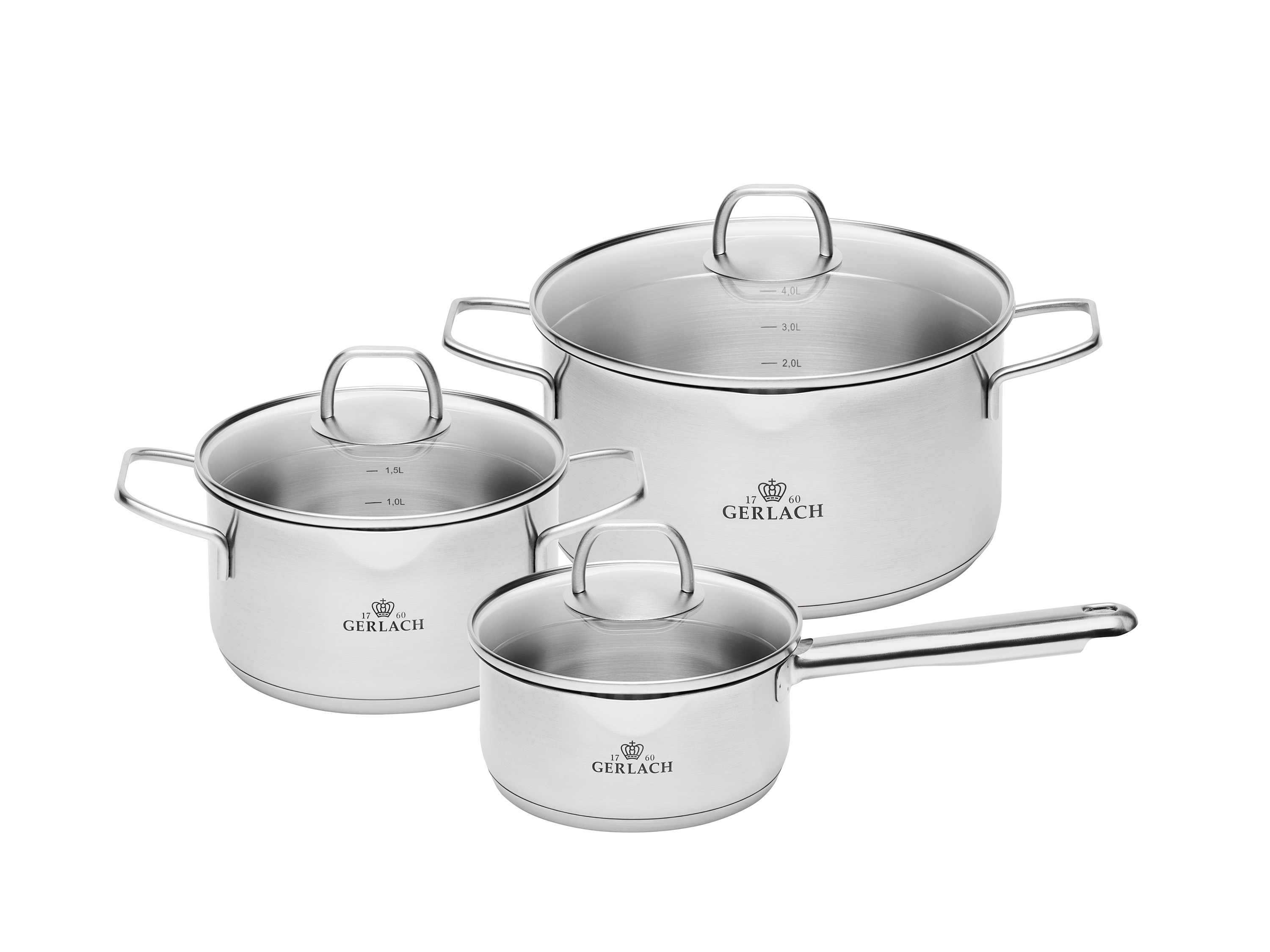 gerlach Komplet garnków z pokrywkami Comfort, 6 elementów