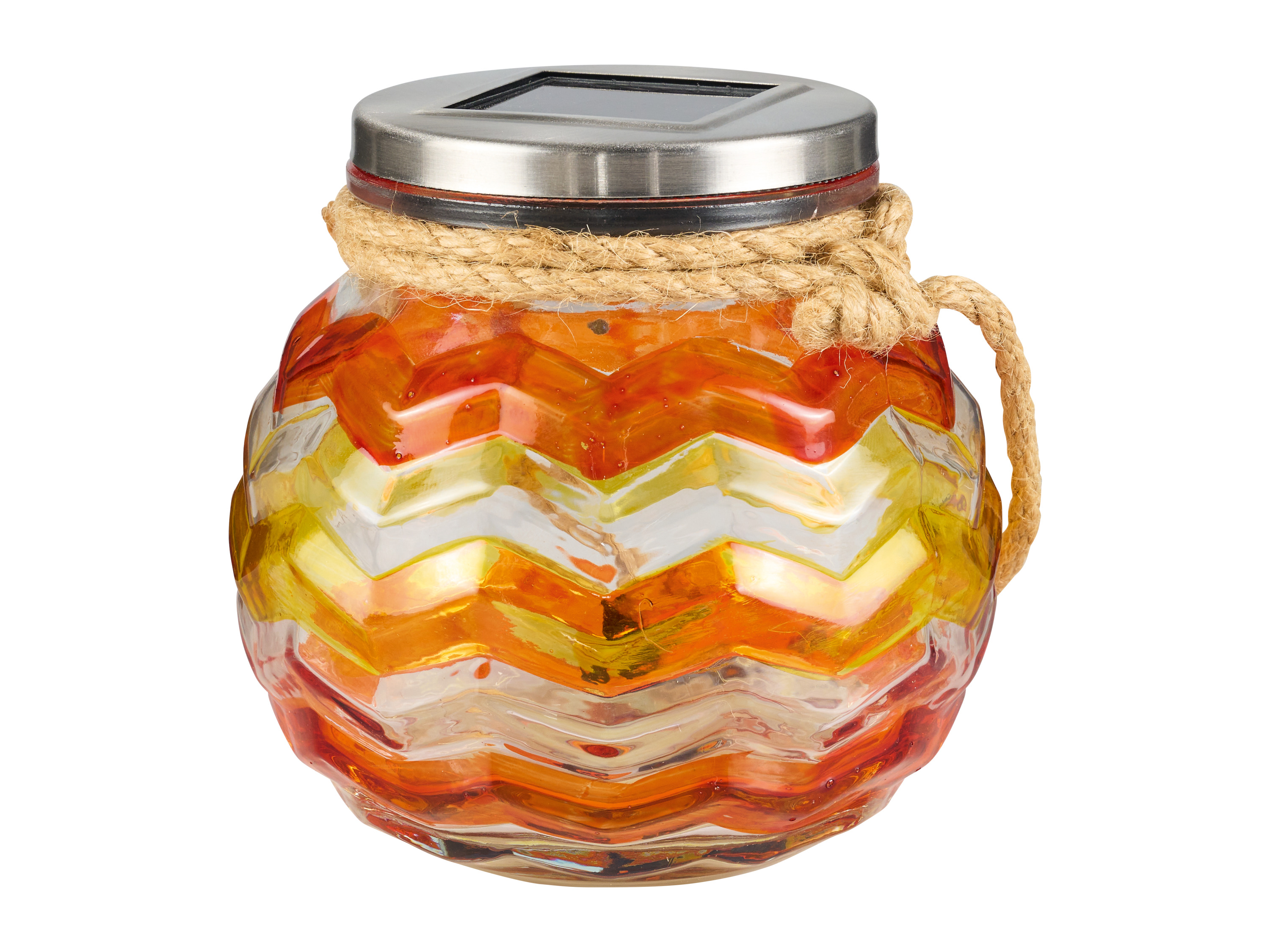 Livarno home Szklany lampion solarny LED malowany lub mozaikowy Pomarańczowy