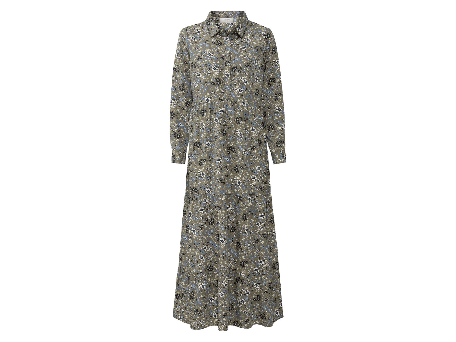 Adpt Sukienka damska maxi "Melanie" z kołnierzykiem L, Zielony