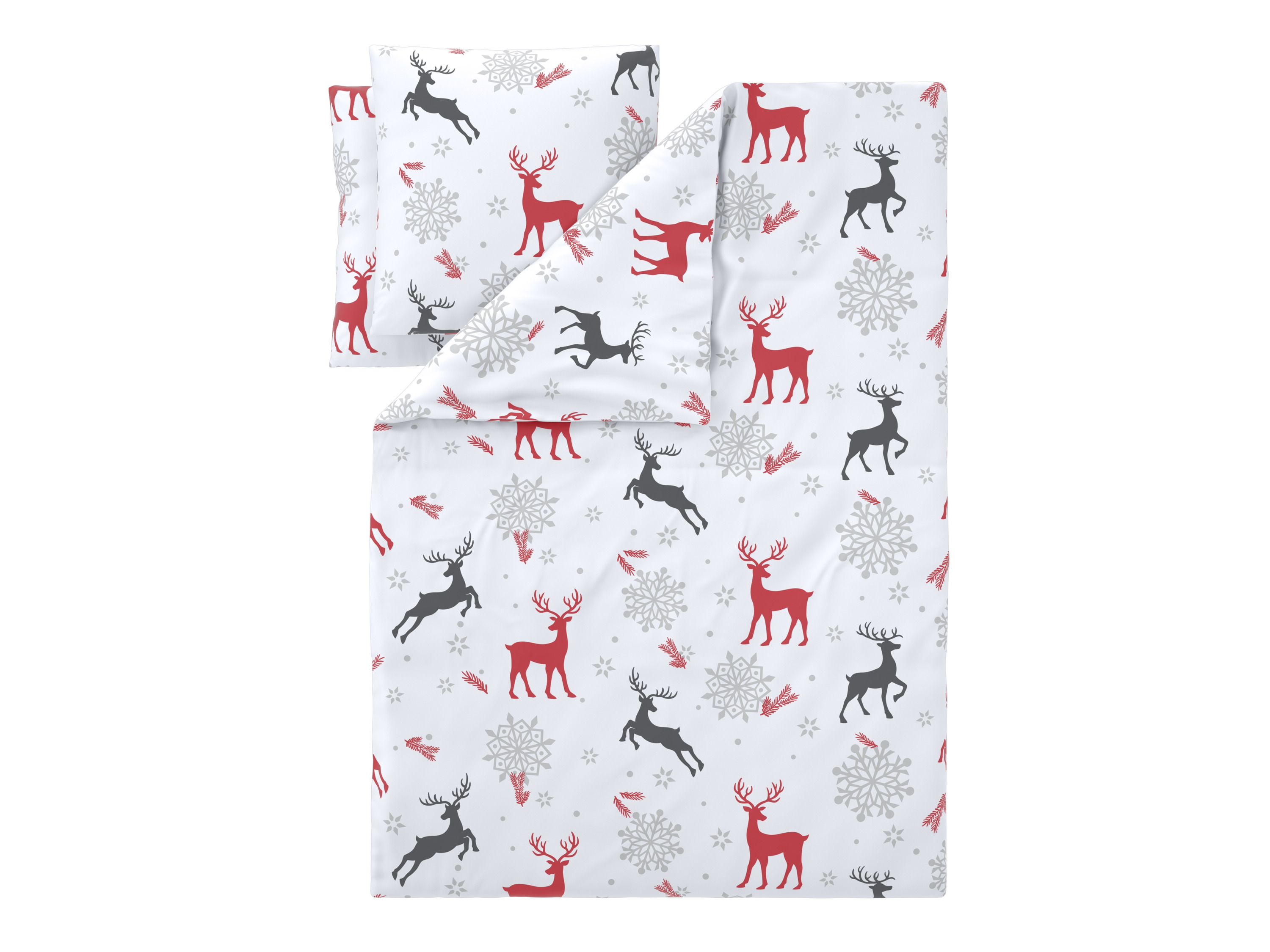 Livarno Pościel z polaru, 160 x 200 cm jelenie białe