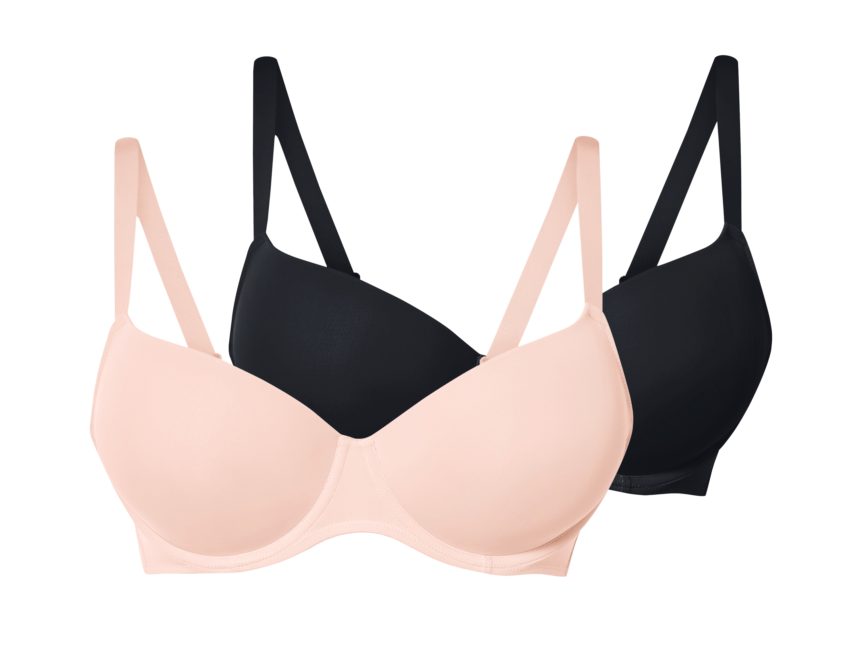 esmara Biustonosze damskie z fiszbinami, 2 sztuki Czarny/ beżowy, 85D
