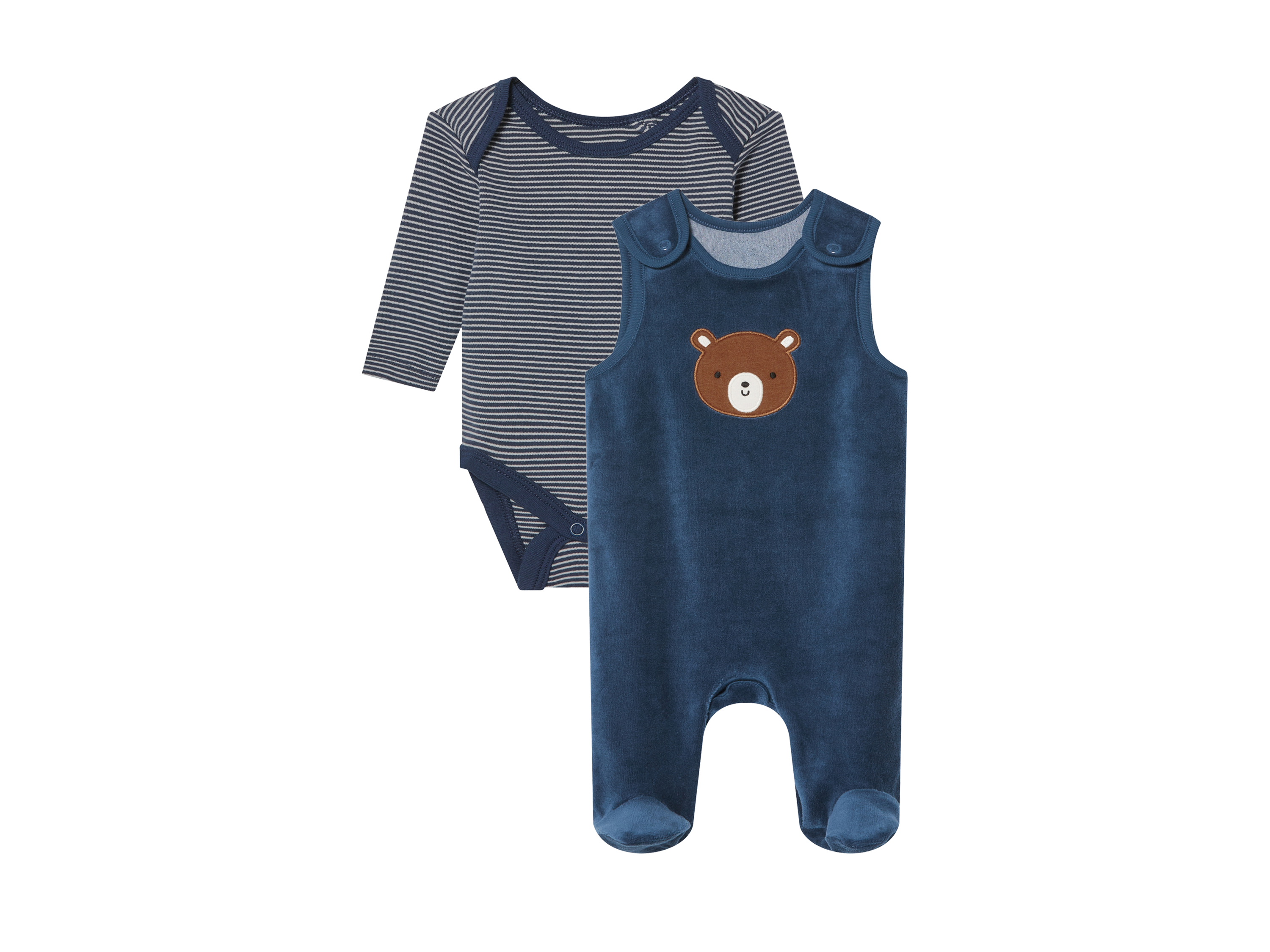 lupilu Komplet niemowlęcy, 2 elementy W paski, 74/80