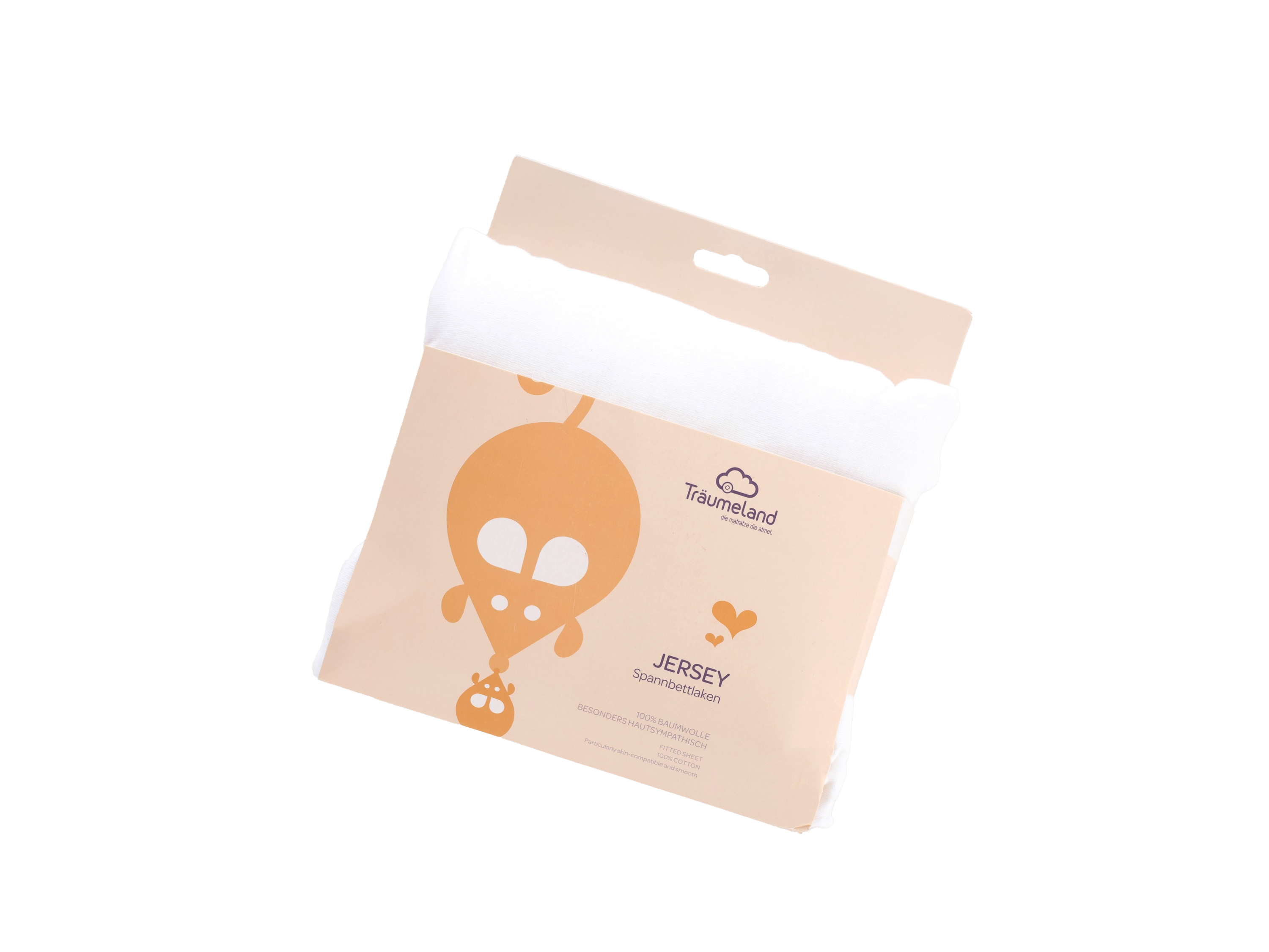 Träumeland Prześcieradło z dżerseju z gumką, 90 x 200 cm Biały