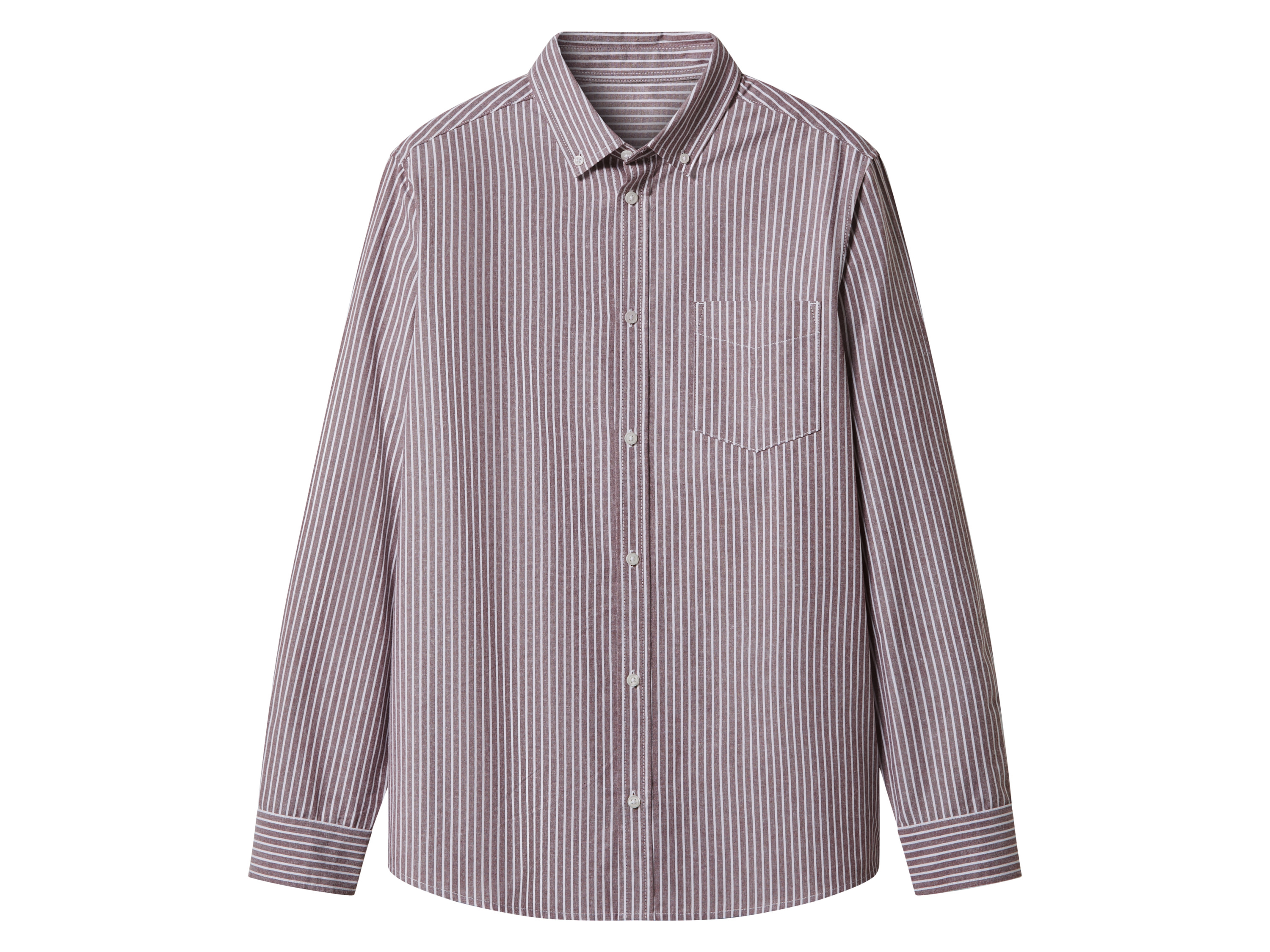 esmara Men Koszula męska casualowa z bawełny Bordowy/biały, L 41/42